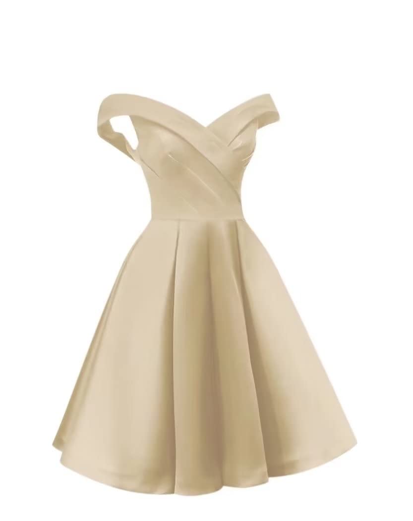 Elegant A-Line Sleeveless Off-Shoulder Satin Bridesmaid Dress with Belt - Perfect for Homecoming, Prom, Wedding Party & Formal Events