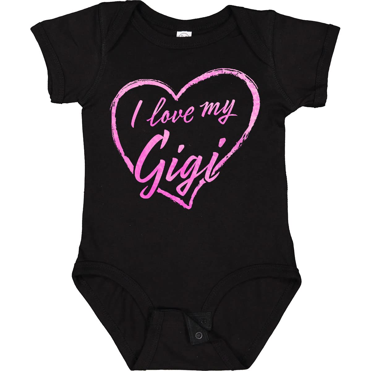 Inktastic I Love My Gigi Pink Chalk Heart Baby Bodysuit - Cute Outfit for Grandparents Day, Family Photos & Newborn Gifts