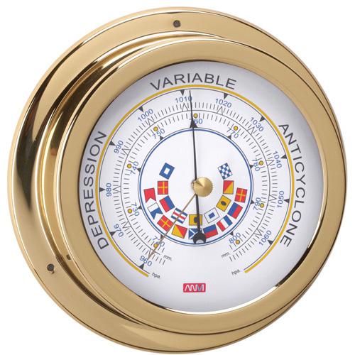 Premium Brass Barometer with Code Flags - 120mm Classic Nautical Weather Instrument for Home, Office, and Marine Use