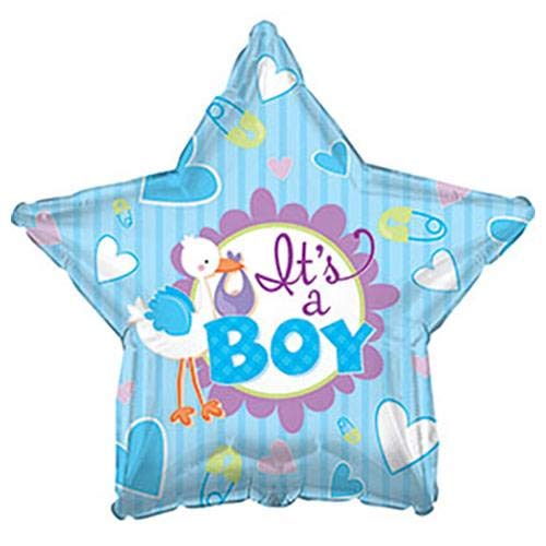 It's A BOY Baby Shower Balloons - 17 Inch Stork Star Balloons for Gender Reveal Party Decorations | Perfect for Baby Showers, Birth Announcements & Nursery Decor