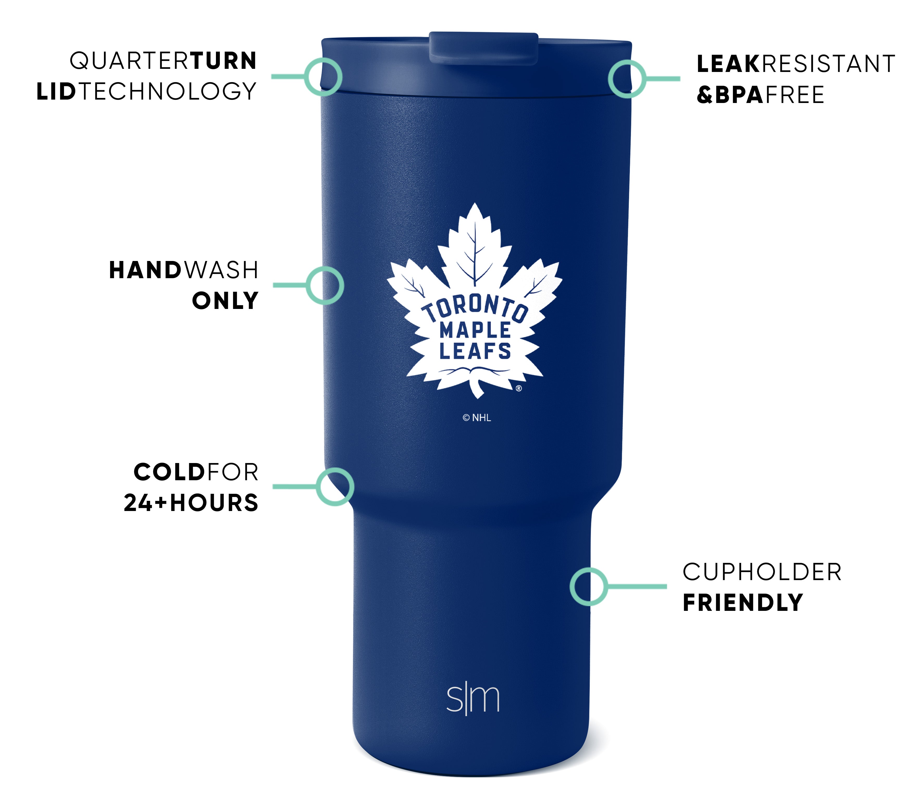 NHL Trek Tumbler 20oz Insulated Stainless Steel Water Bottle with Lid - Leakproof Travel Mug for Hockey Fans, Perfect for Games, Camping & Outdoor Activities