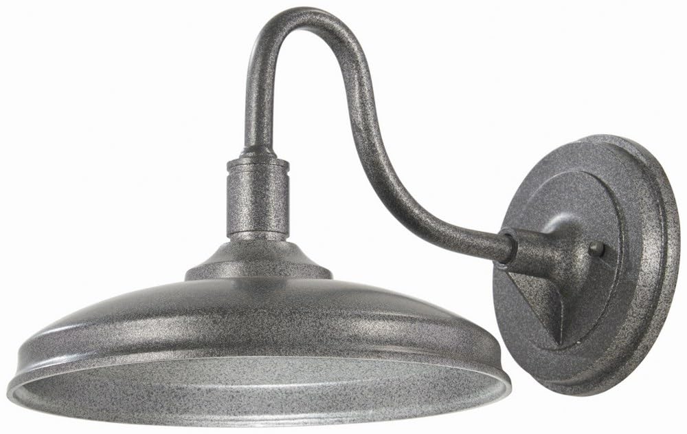 Minka Lavery Urban Industrial Outdoor Wall Light 71252-78-L Harbison Exterior Wall Lantern, 1-Light LED 11W, Textured Silver - Weatherproof Patio Lighting for Porch, Garage & Entryway