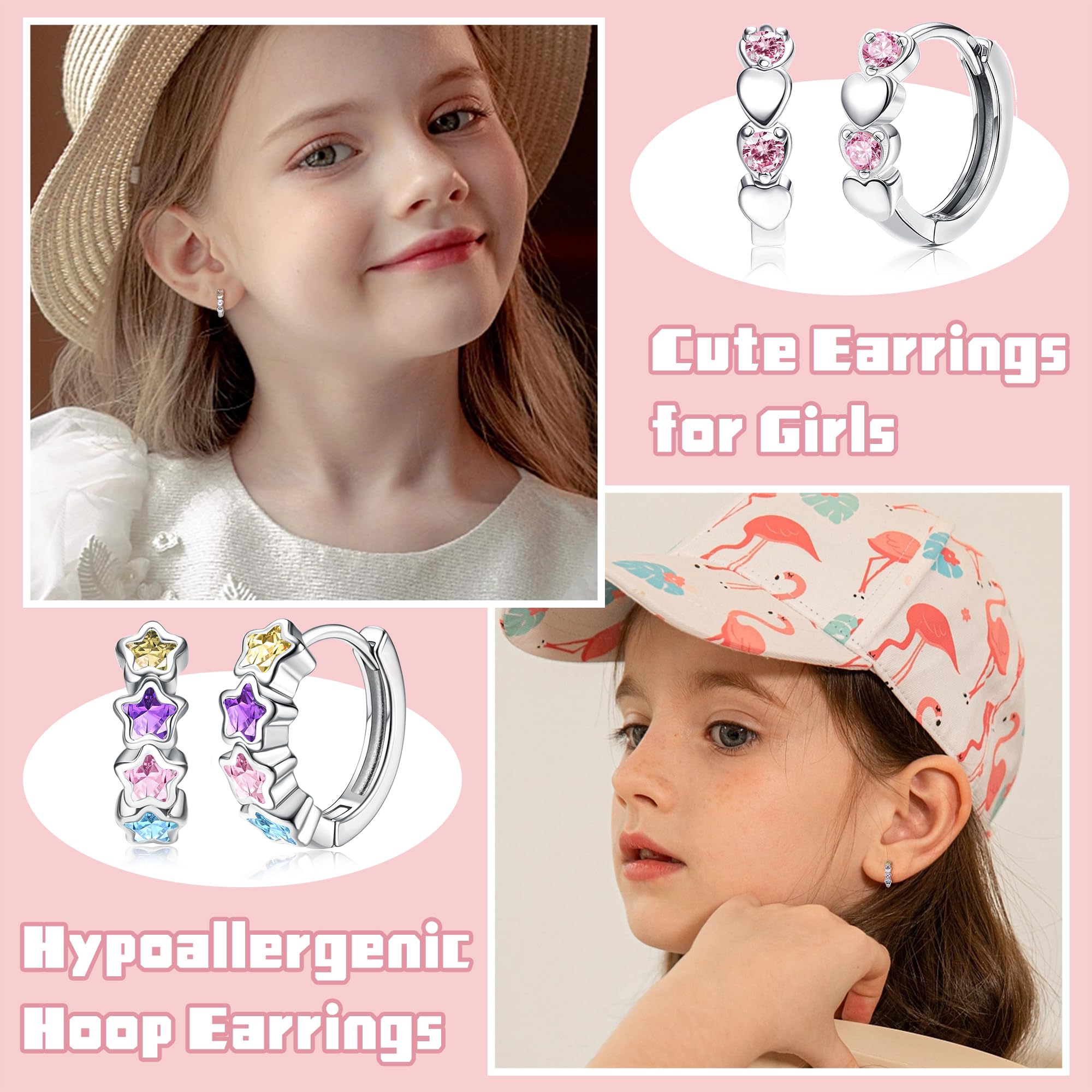 Hypoallergenic Surgical Stainless Steel Earrings for Women & Girls - Sensitive Ear Friendly Screw Back Stud & Heart Hoop Earrings Set | Cute Jewelry Gift for Teens, Kids & Toddlers | Perfect for School, Parties & Everyday Wear