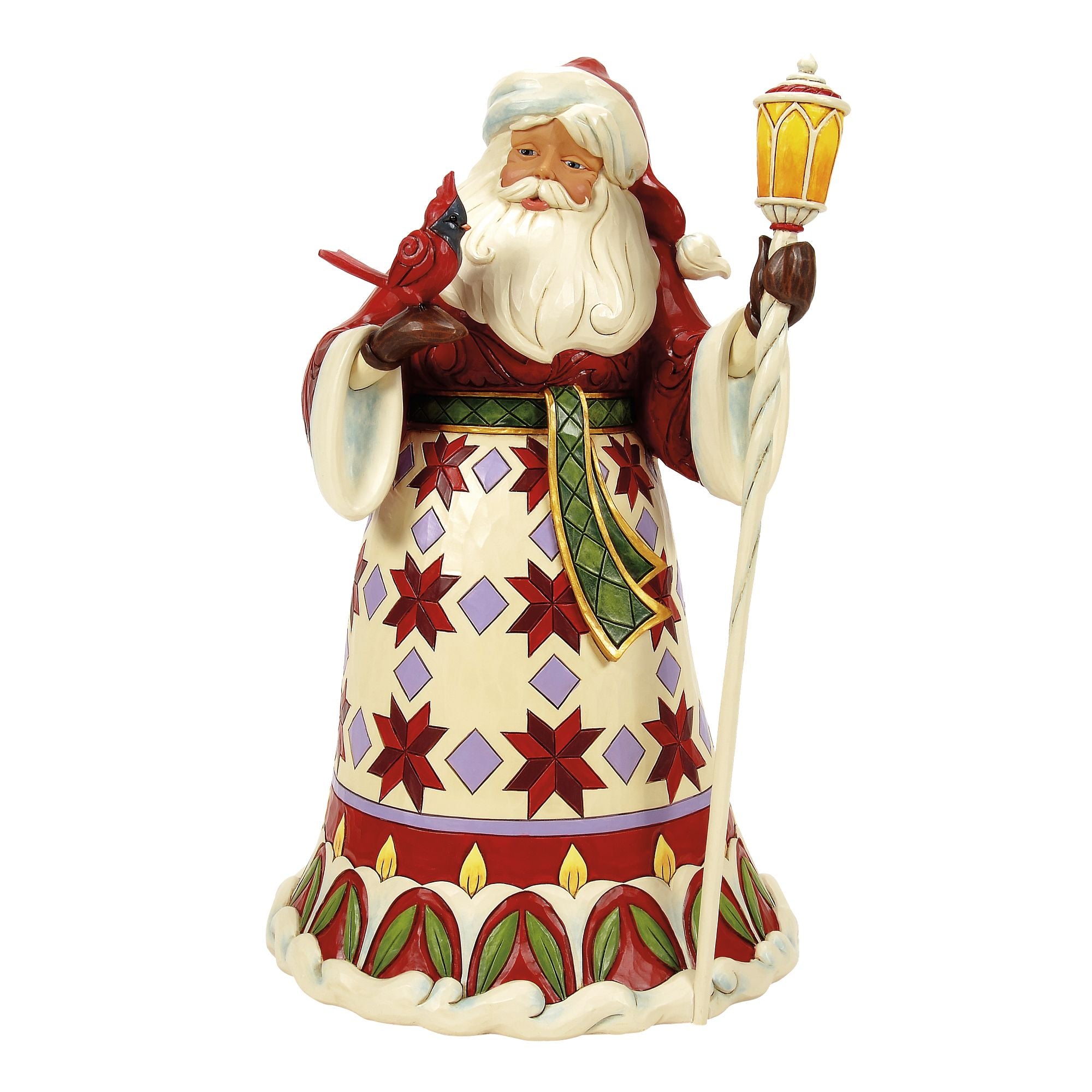 Handmade Santa Cardinal Figurine - Christmas Decoration for Home, Office & Holiday Gifts
