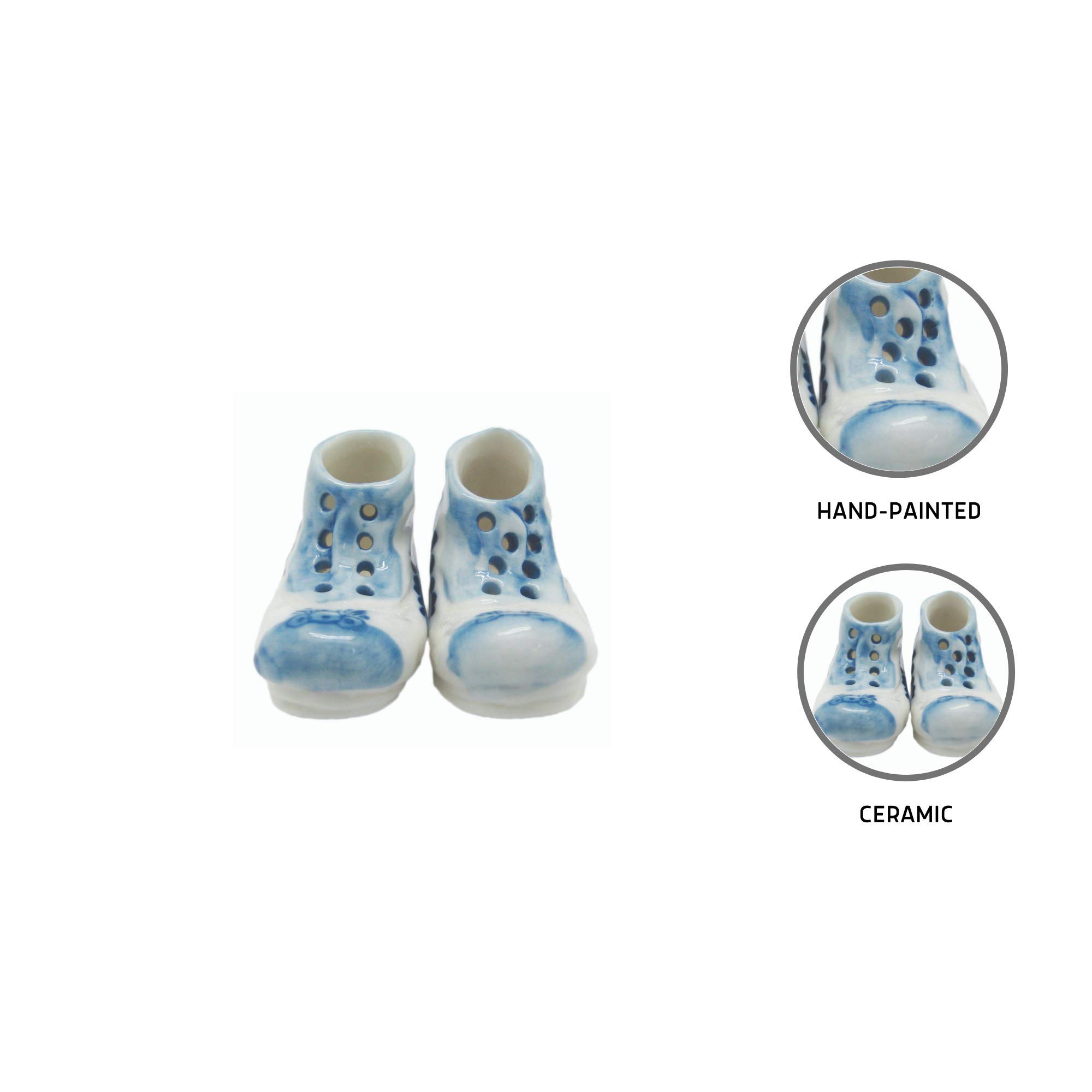 Delft Blue Ceramic Miniature Boots - Handcrafted Dutch Collectible Figurines - Perfect for Home Decor, Gift Giving & European Style Collections