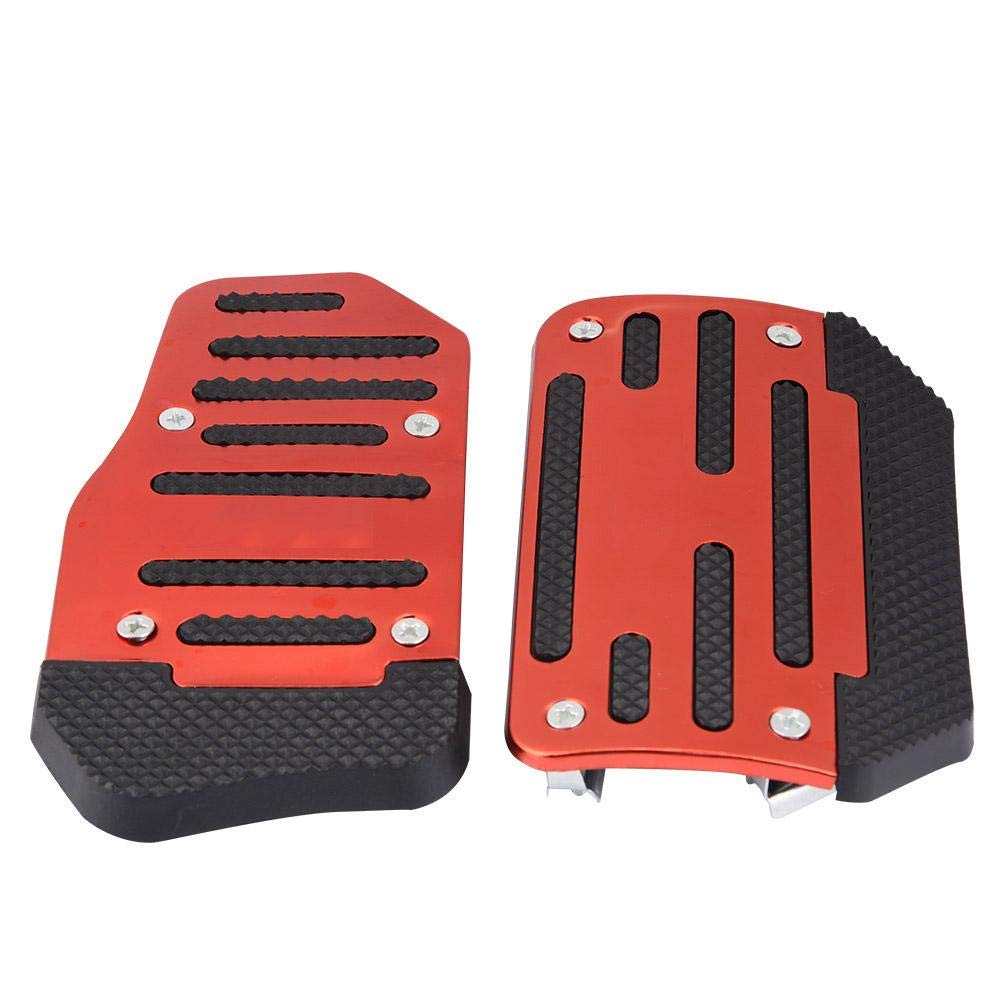 Racing Pedal Covers for Automatic Cars - Non-Slip Brake & Accelerator Pad Cover, Alloy Design in Red - Enhance Driving Safety & Style for AT Vehicles