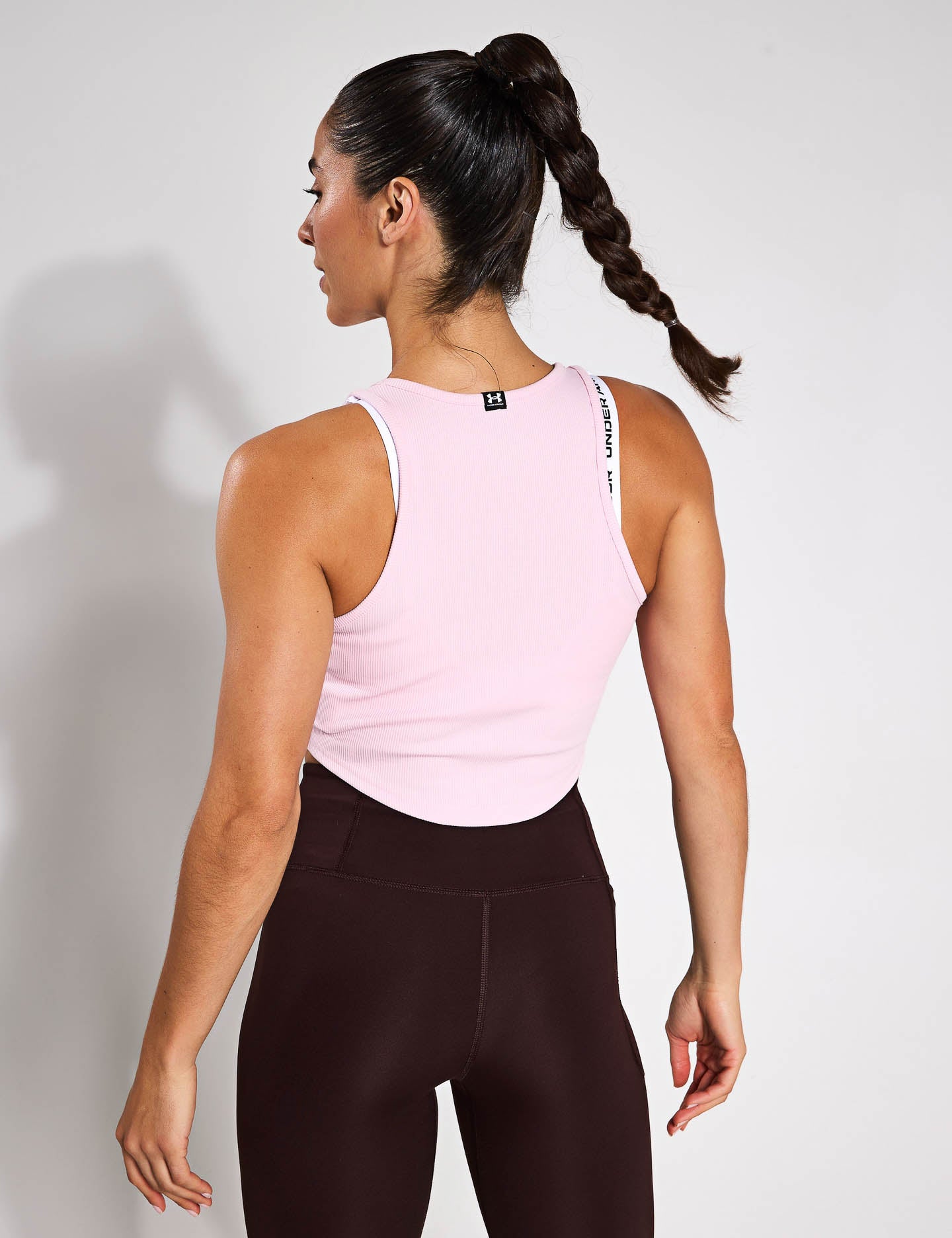 Rival Rib Tank Top for Women - Prime Pink & White - Soft Stretchy Workout Shirt for Yoga, Gym & Casual Wear