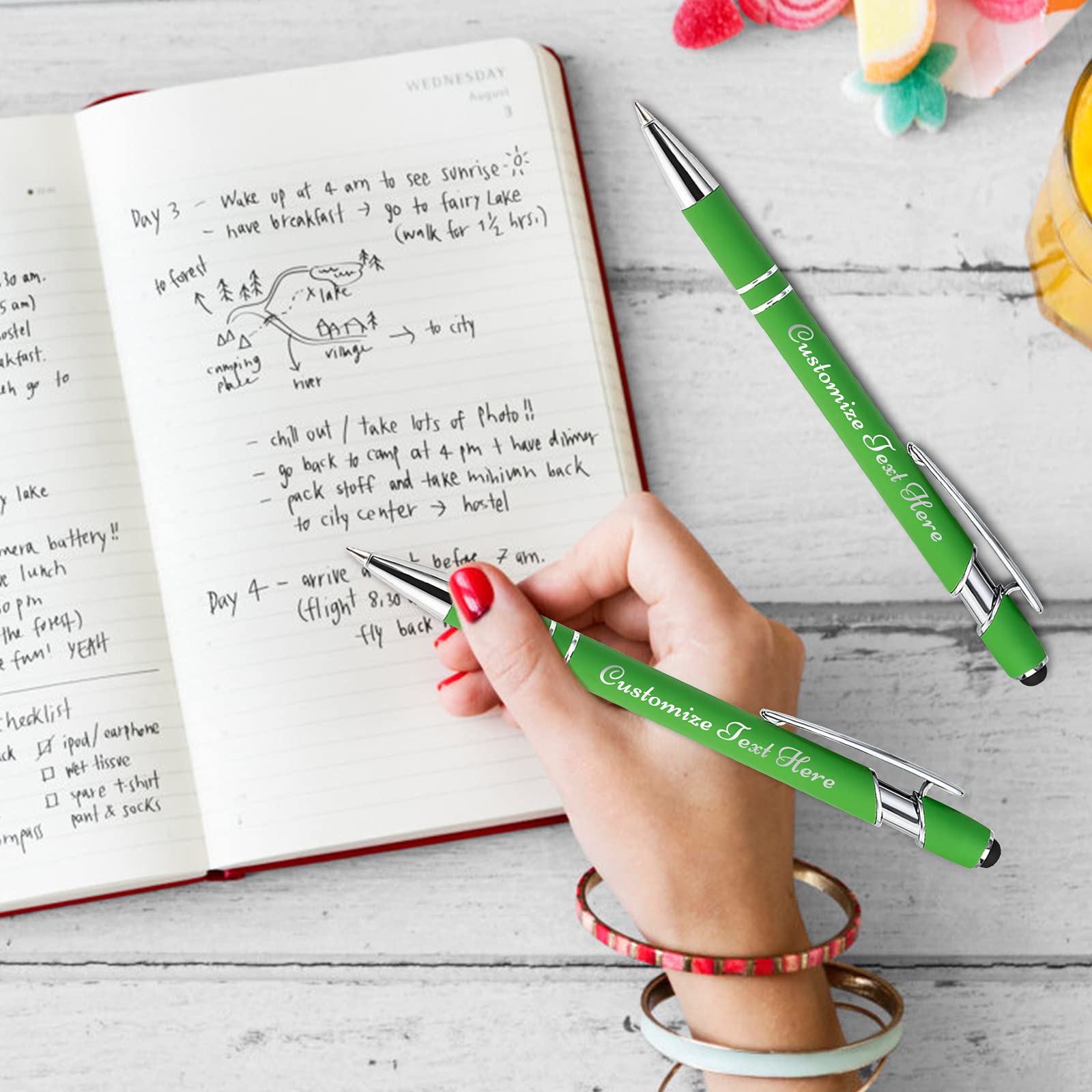 Custom Bulk Ballpoint Pens - Personalized with Business Name, Logo & Message - Engraved Stylus Pens for Birthdays, Anniversaries & Graduations (60-Pack, Medium Point, Black Ink) - Perfect for Corporate Gifts, Promotional Events & Office Supplies