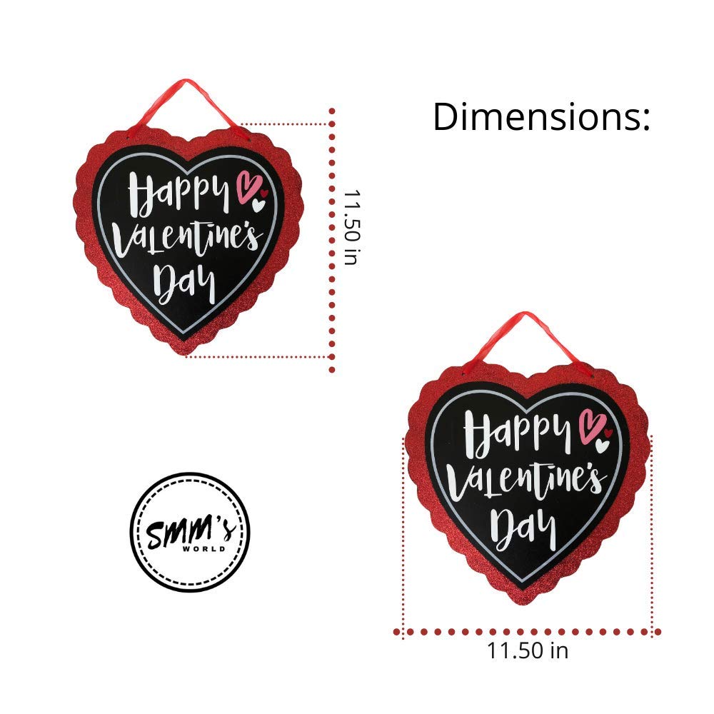 Valentine's Day Heart Sign - 11.5 x 11.5 Inch Romantic Wall & Door Decor for Home, Office & Classroom | Perfect Valentine's Day Decoration for Parties & Gifts
