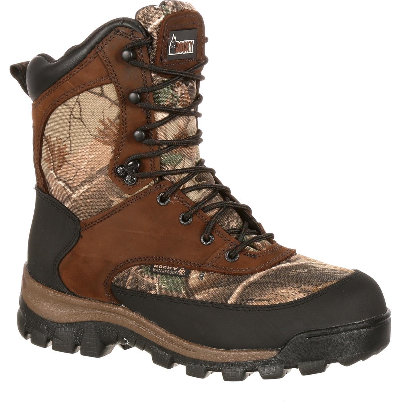 ROCKY Core Waterproof 800G Insulated Winter Boots for Men - Heavy Duty Cold Weather Hiking & Hunting Boots for Snow, Rain & Outdoor Adventures