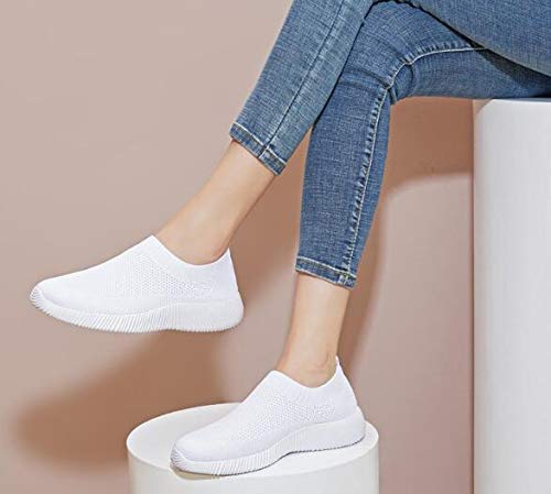 Women's Slip On Sneakers - Breathable Mesh Casual Walking Shoes for Women - Lightweight Tennis Shoes for Gym, Workout & Everyday Wear