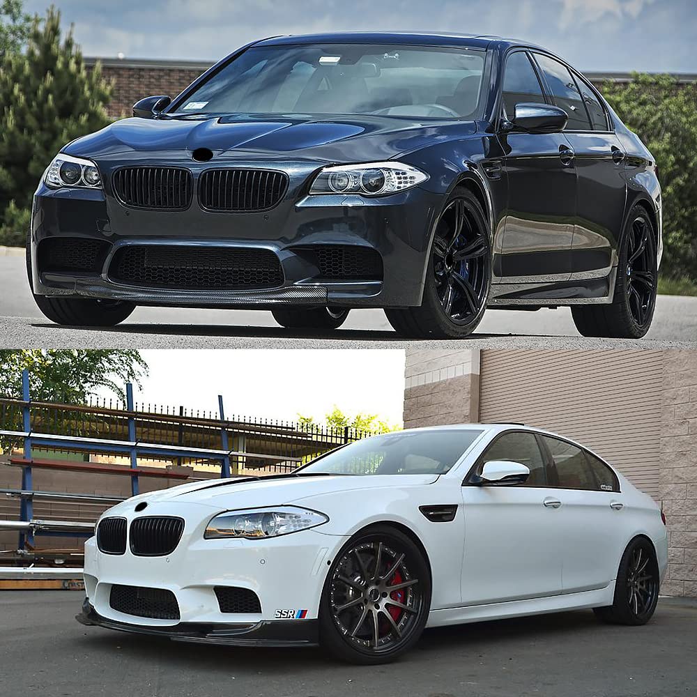SNA F10 Gloss Black Front Kidney Grille for BMW 5 Series 2010-2016 (F10/F11/F10 M5) - Single Slat Design 2-Piece Set - Easy Installation & Aggressive Look for Car Enthusiasts