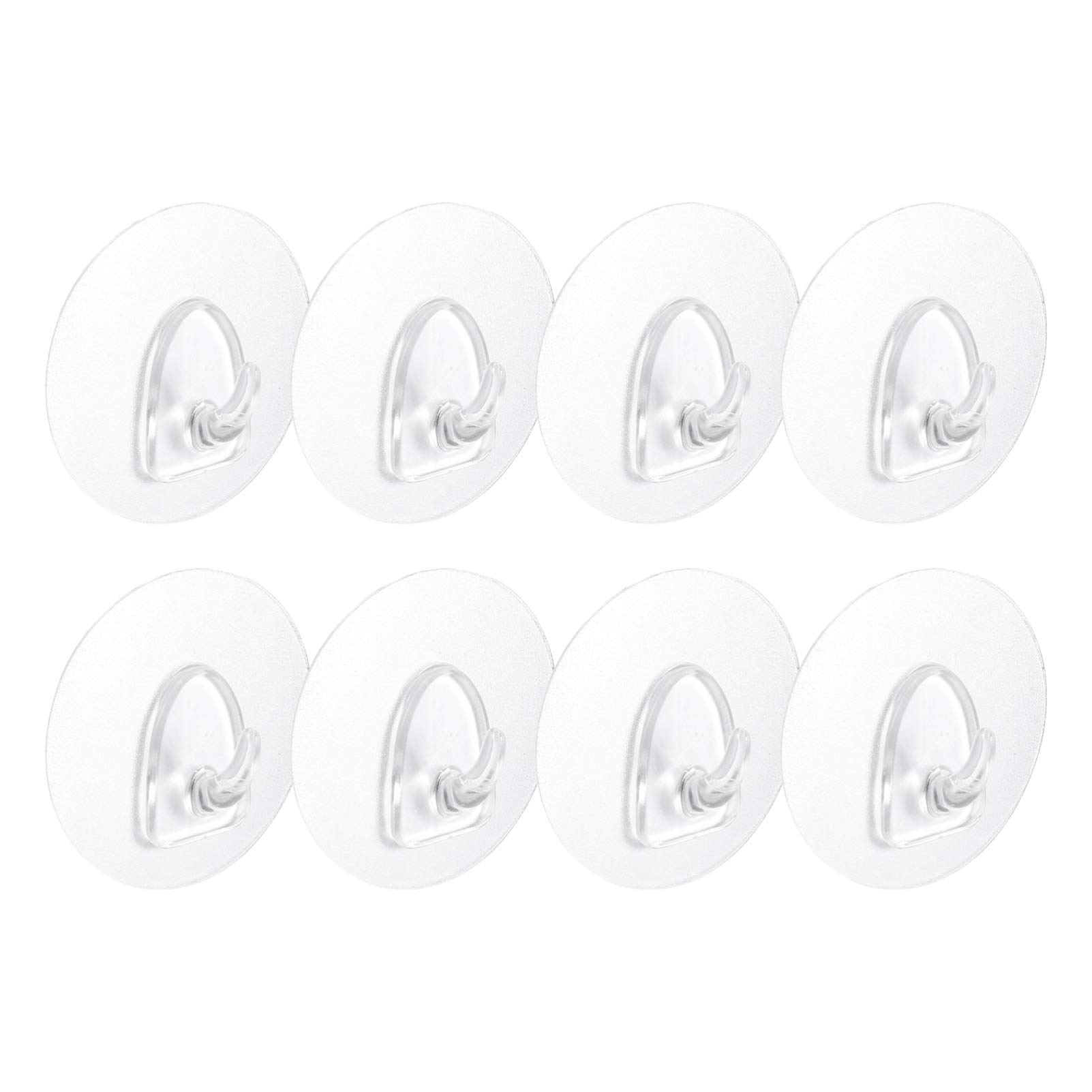 8-Piece Cabilock No Trace Adhesive Hooks - Heavy Duty Wall Hooks for Clothes, Towels & Home Organization - Strong Waterproof Mounting Hooks for Bathroom, Kitchen & Bedroom (White) - Perfect for Hanging Robes, Keys, Hats & Decor