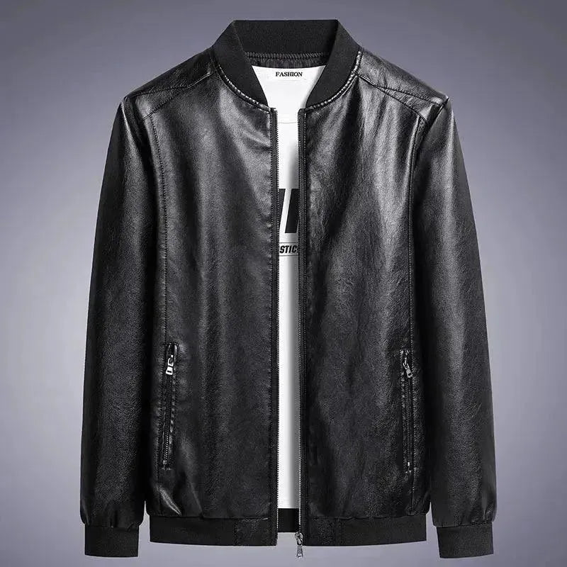 Classic Slim Fit Men's Leather Jacket - Genuine Cowhide Biker Jacket for Men - Stylish Motorcycle Jacket for Casual & Night Out