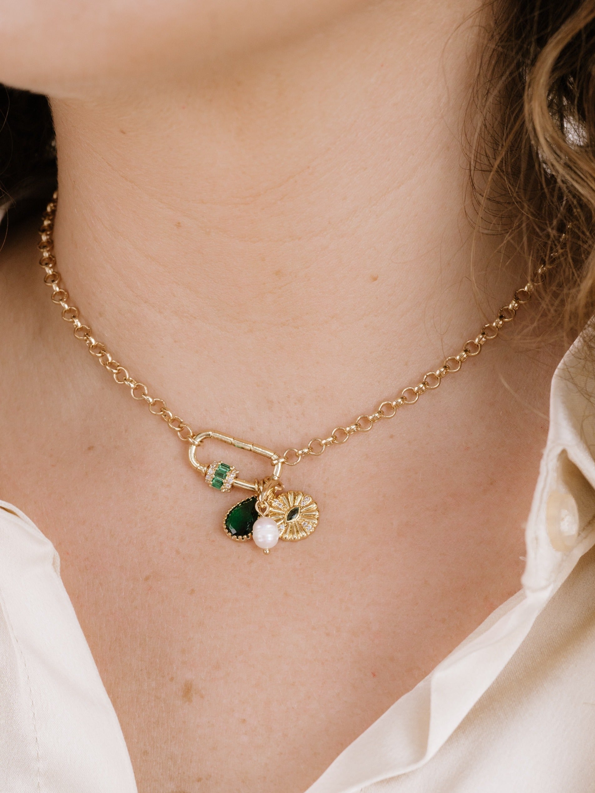 Green Queen Crystal Charm Necklace - Elegant Bohemian Jewelry for Women | Perfect for Parties, Weddings & Everyday Wear