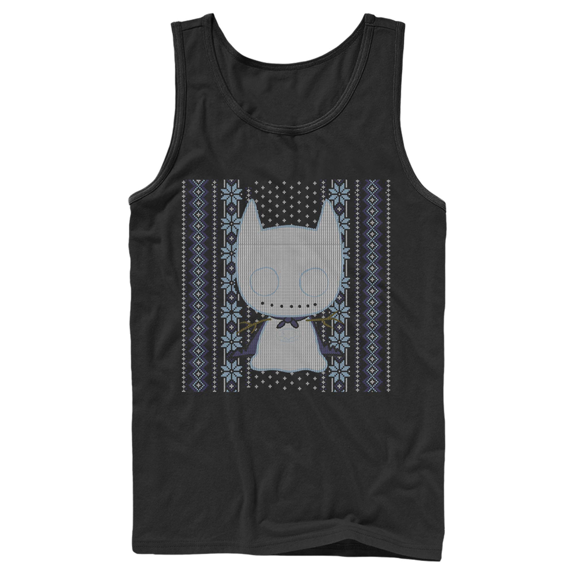 Batman Ugly Christmas Chibi Snow Bat Graphic Tank Top for Men - Fun Holiday Party Outfit & Comic Fan Gift