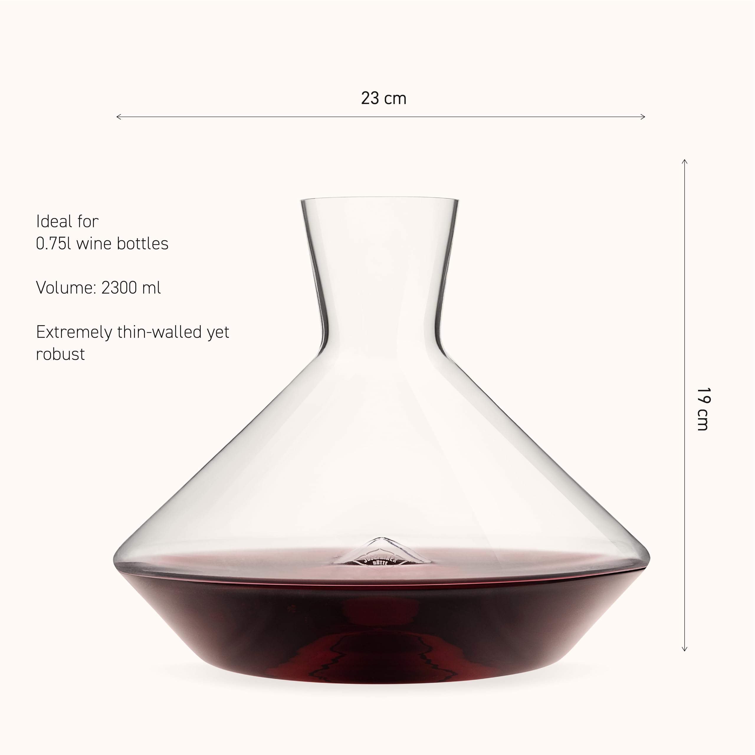 Josephine Decanter - Hand Blown Crystal Glass Wine Decanter for 0.75L Bottles - Elegant Gift for Wine Lovers & Home Bar Accessory - Perfect for Dinner Parties, Weddings & Special Occasions