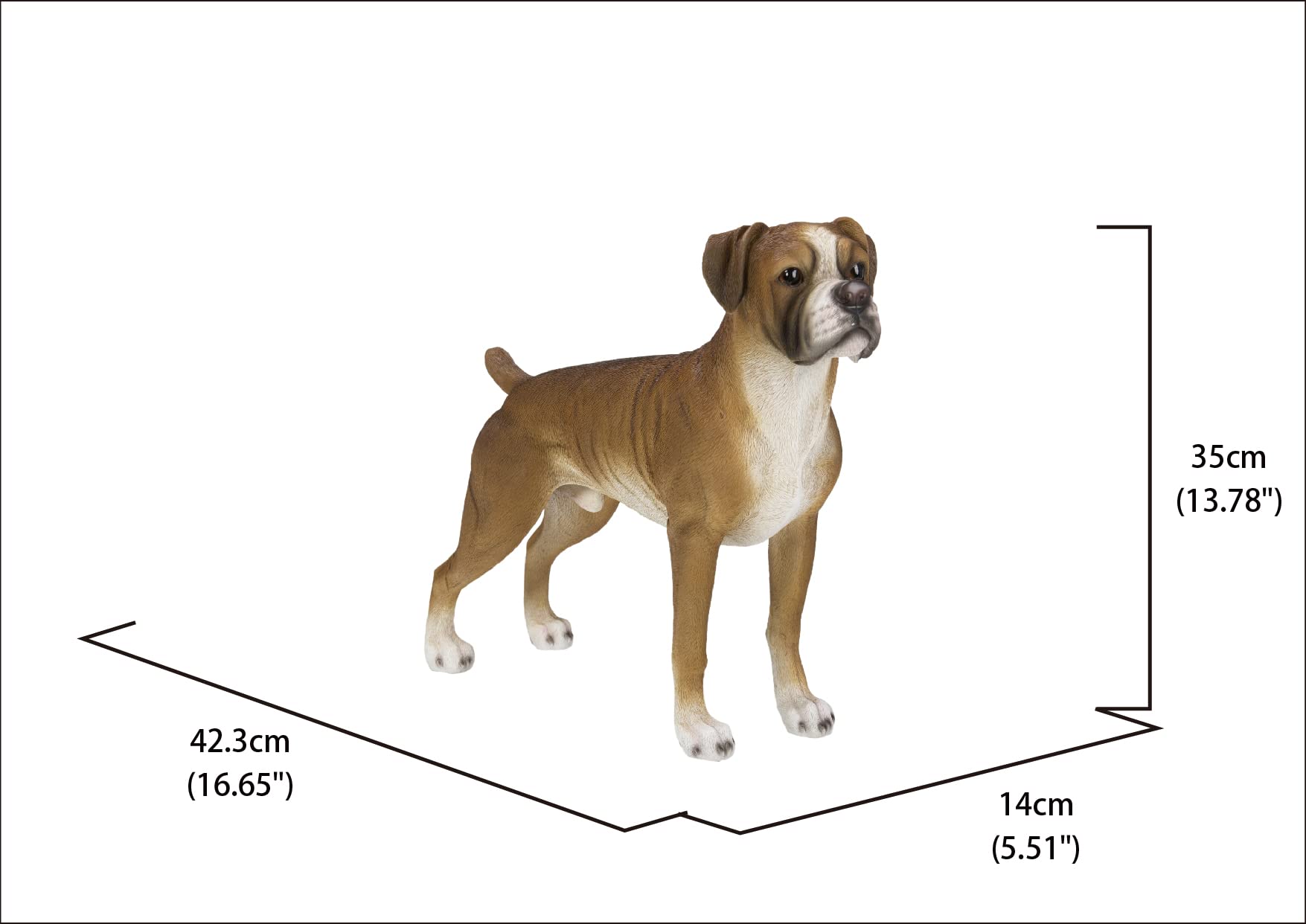 Hi-Line Gift Box - Premium Standing Boxer Dog Figurine for Home Decor, Office Desk, and Gift Giving