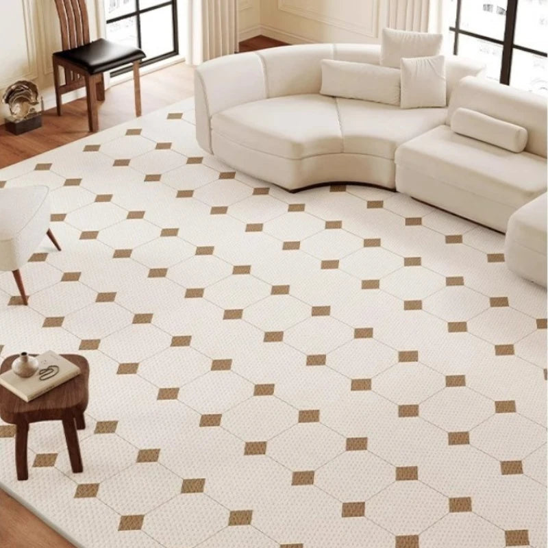 Reign Geometric Grid Spillproof Pet Friendly Area Rug - Non-Slip Washable Living Room Carpet for Dogs & Cats - Perfect for Home, Office, and High Traffic Areas