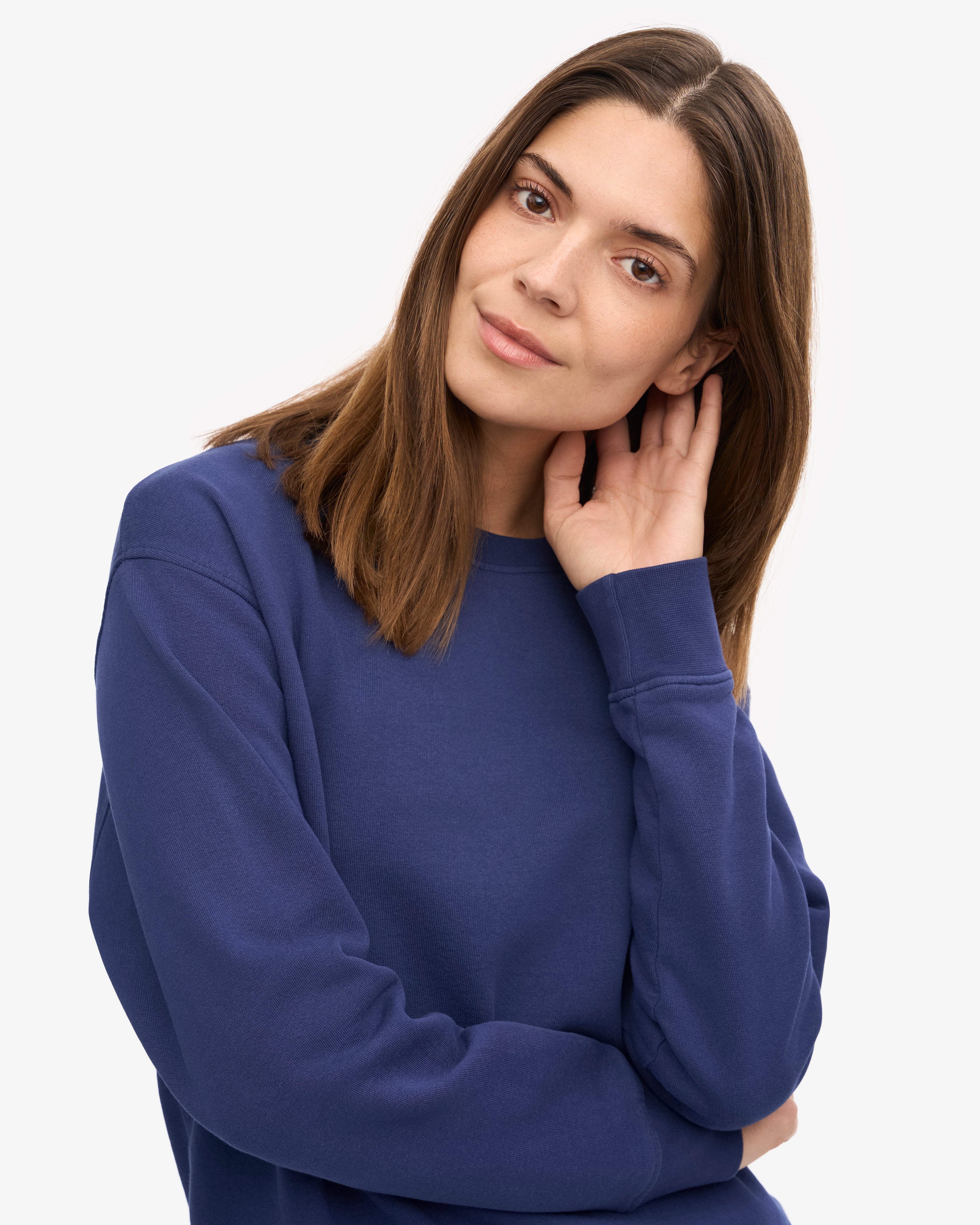 Organic Cotton Women's Classic Crew Neck T-Shirt - Soft & Comfortable Marine Blue Tee for Casual Wear & Everyday Outfits