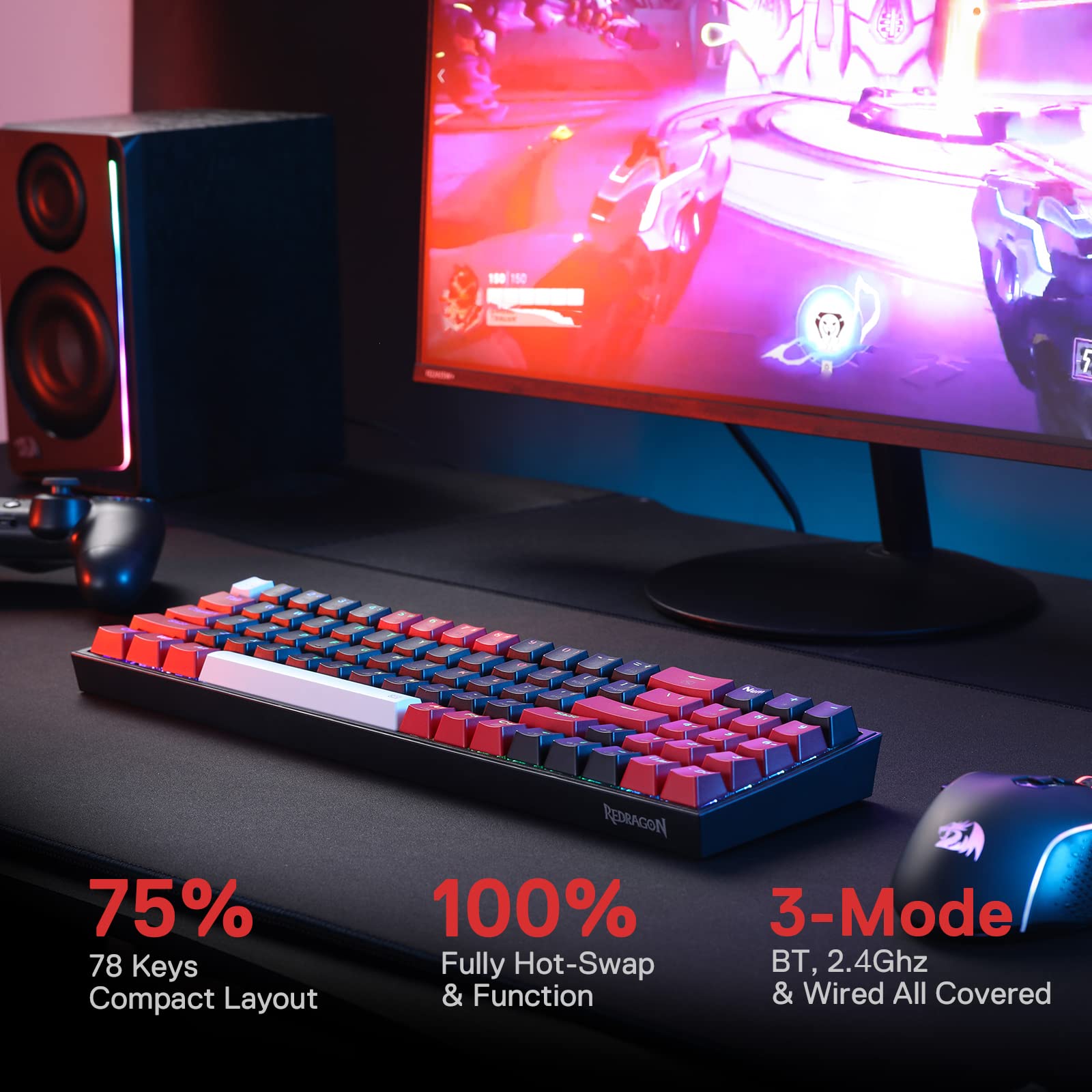 Redragon K628 PRO 60% Compact Mechanical Gaming Keyboard & M991 RGB Gaming Mouse Combo - Perfect for Esports, Streaming, and Office Work