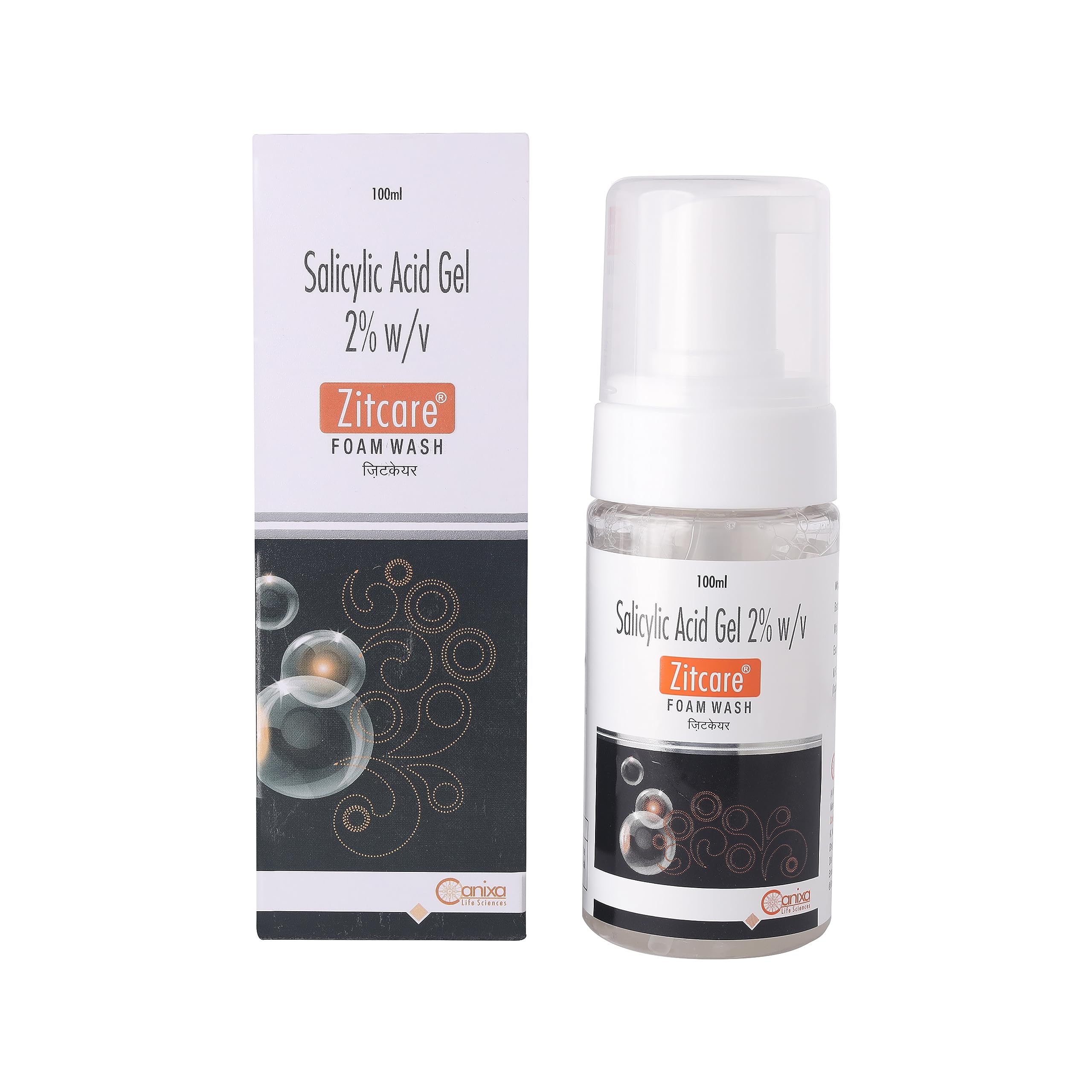 CANIXA Zitcare Foam Face Wash for Acne-Prone Skin - 100ml (Pack of 2) | Gentle Cleanser for Oily & Sensitive Skin | Daily Face Wash for Teens & Adults