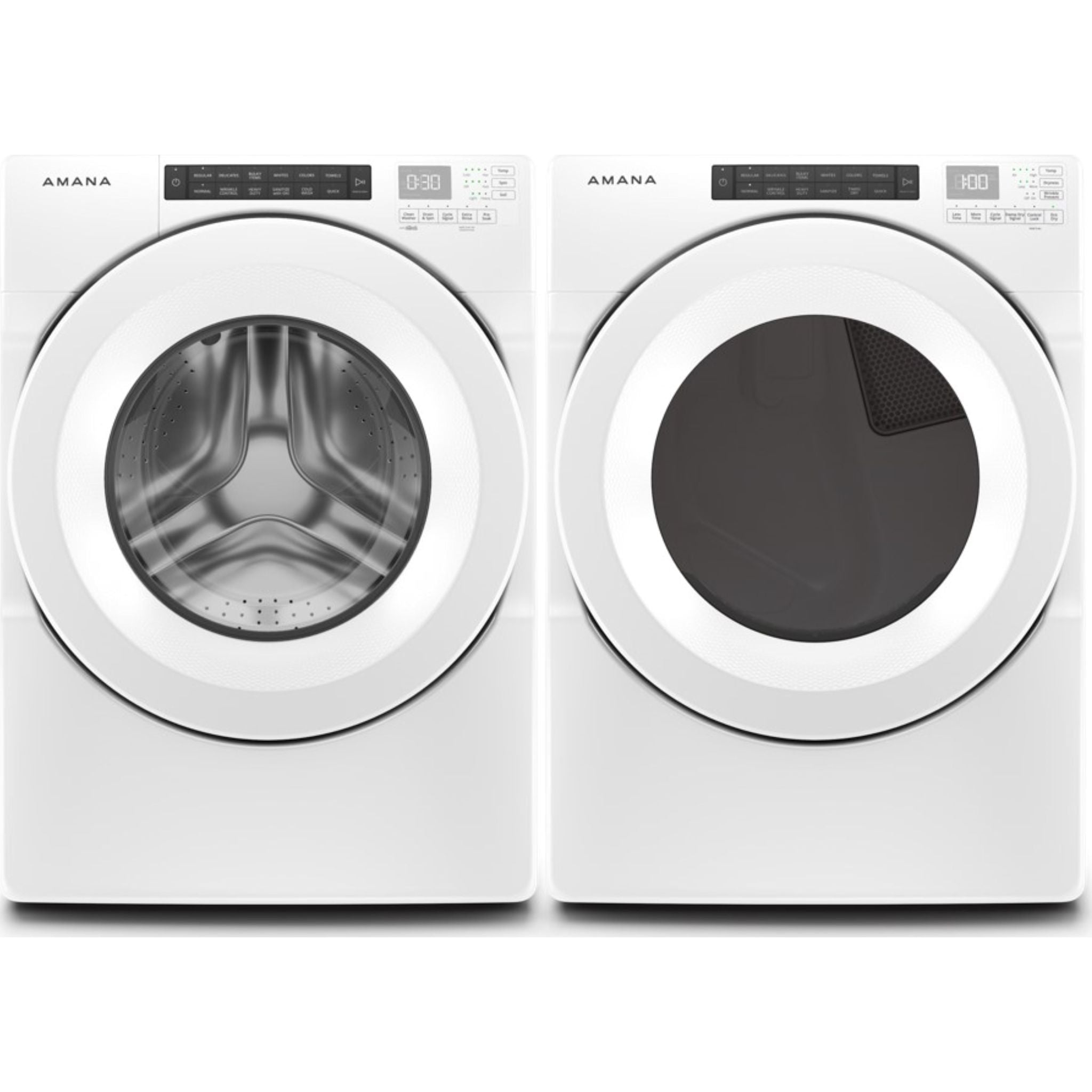 Amana Front Load Washer and Dryer Pair (NFW5800HW & YNED5800HW) - White | Energy Efficient Laundry Set for Home, Apartment, or Laundromat Use