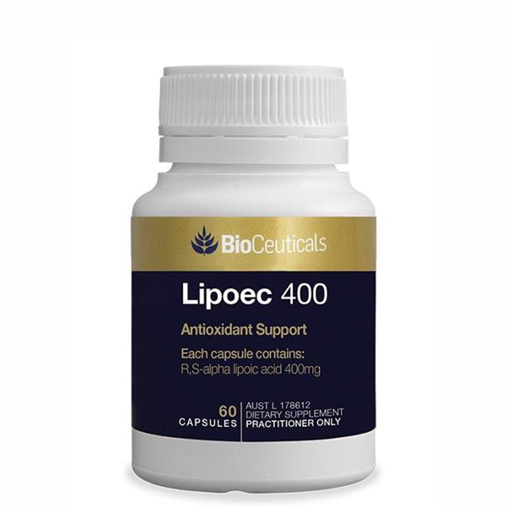 BioCeuticals Lipoec 400 - Premium Alpha Lipoic Acid Supplement for Antioxidant Support & Blood Sugar Balance | Supports Nerve Health & Energy Metabolism - Ideal for Diabetics & Wellness Enthusiasts