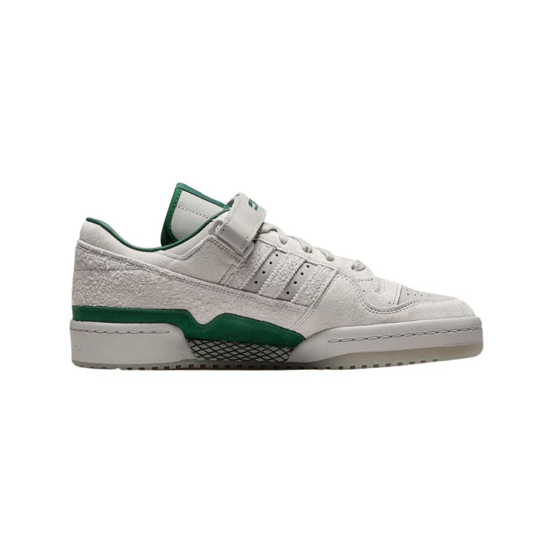 Adidas x BSTN Forum 84 Low Sneakers - Panathinaikos Grey/Two Dark Green/Cloud White - Men's Basketball Shoes for Streetwear & Casual Style