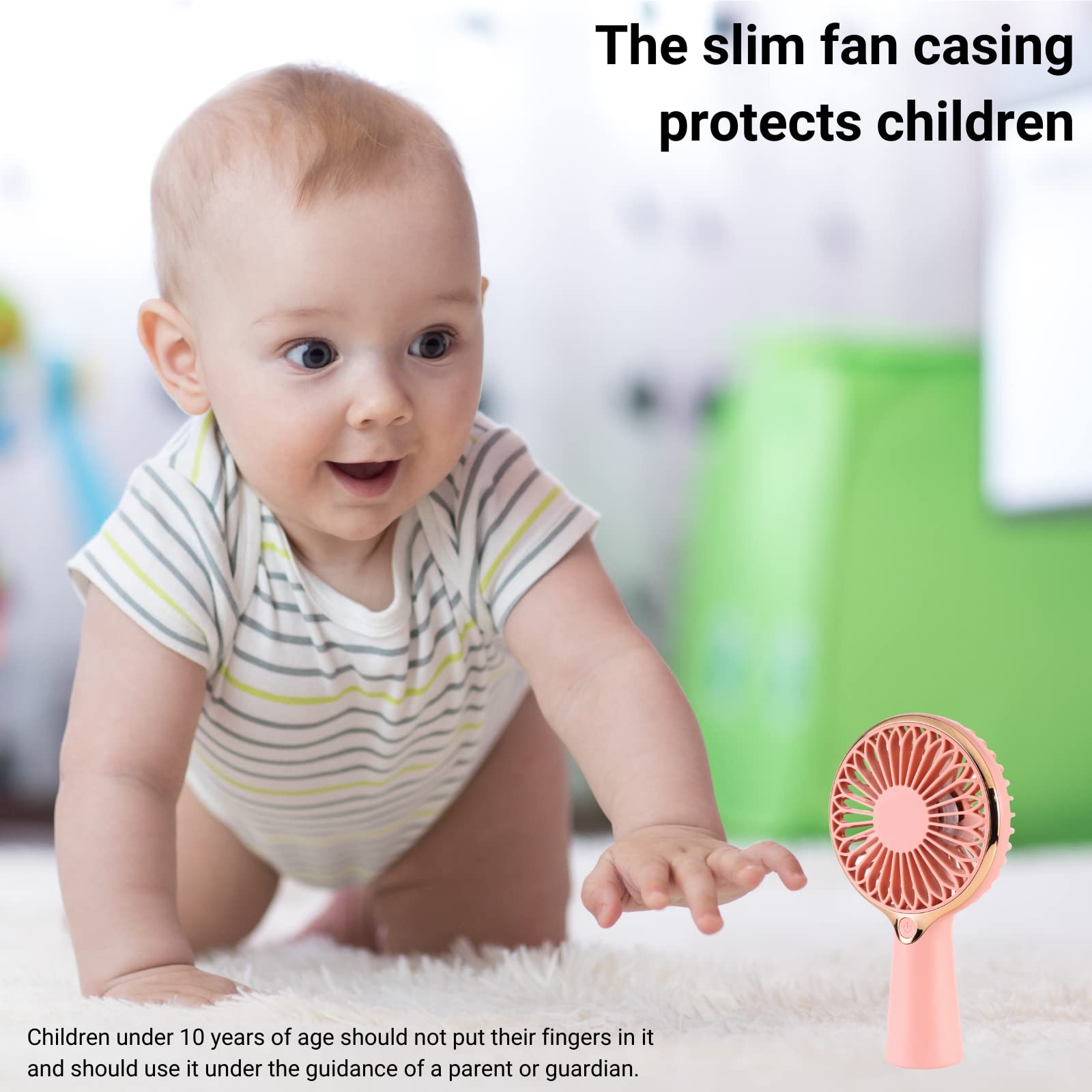 Portable USB Rechargeable Mini Handheld Fan - 3-6 Hours Battery Life, Personal Cooling Fan for Desk, Travel, Office & Outdoor Use | Perfect for Summer, Commuting, Camping and Home Comfort
