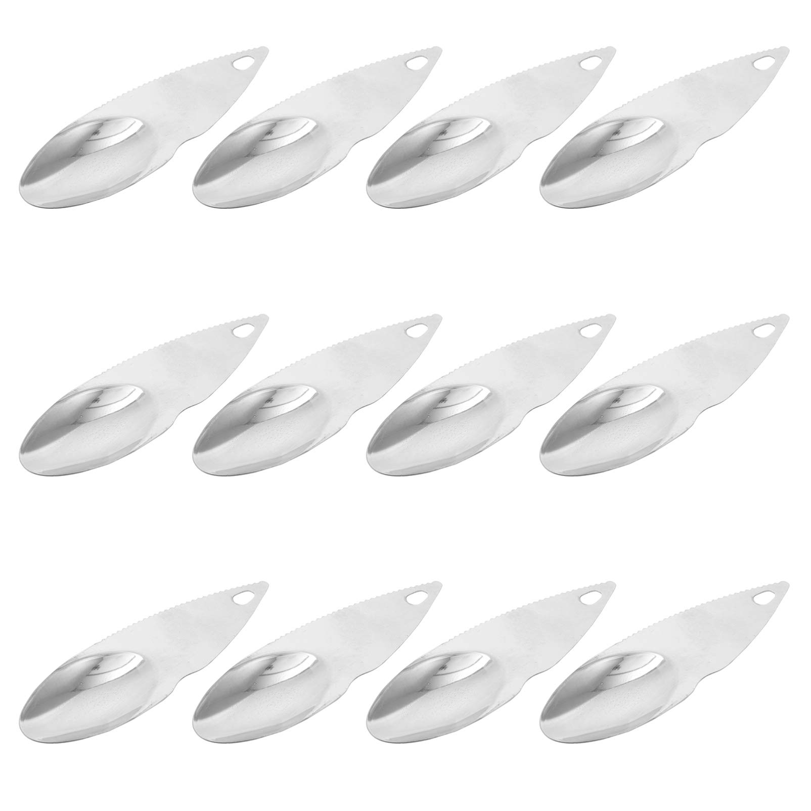 OSALADI 12Pcs Stainless Steel Kiwi Spoon & Fruit Peeler Set - Portable Kiwifruit Opener, Orange Cutter & Lemon Peeler - Perfect Kitchen Gadgets for Peeling Oranges, Grapefruits & Citrus Fruits - Ideal for Home Cooking, Picnics & Fruit Salad Prep