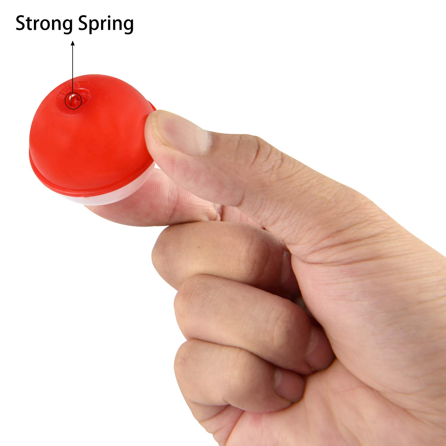 Coopay ABS Fishing Bobbers Set - 30Pcs/50Pcs Snap-on Floats with Push Button (Red/White) | Round Buoy Floats for Freshwater & Saltwater Fishing | Ideal for Bass, Trout & Panfish