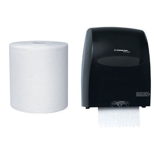 Kimberly-Clark IN-SIGHT Sanitouch Automatic Roll Towel Dispenser with 6-Pack Kleenex Hard Roll Towel Refills - Touchless Hand Hygiene Solution for Restrooms, Kitchens & Commercial Spaces