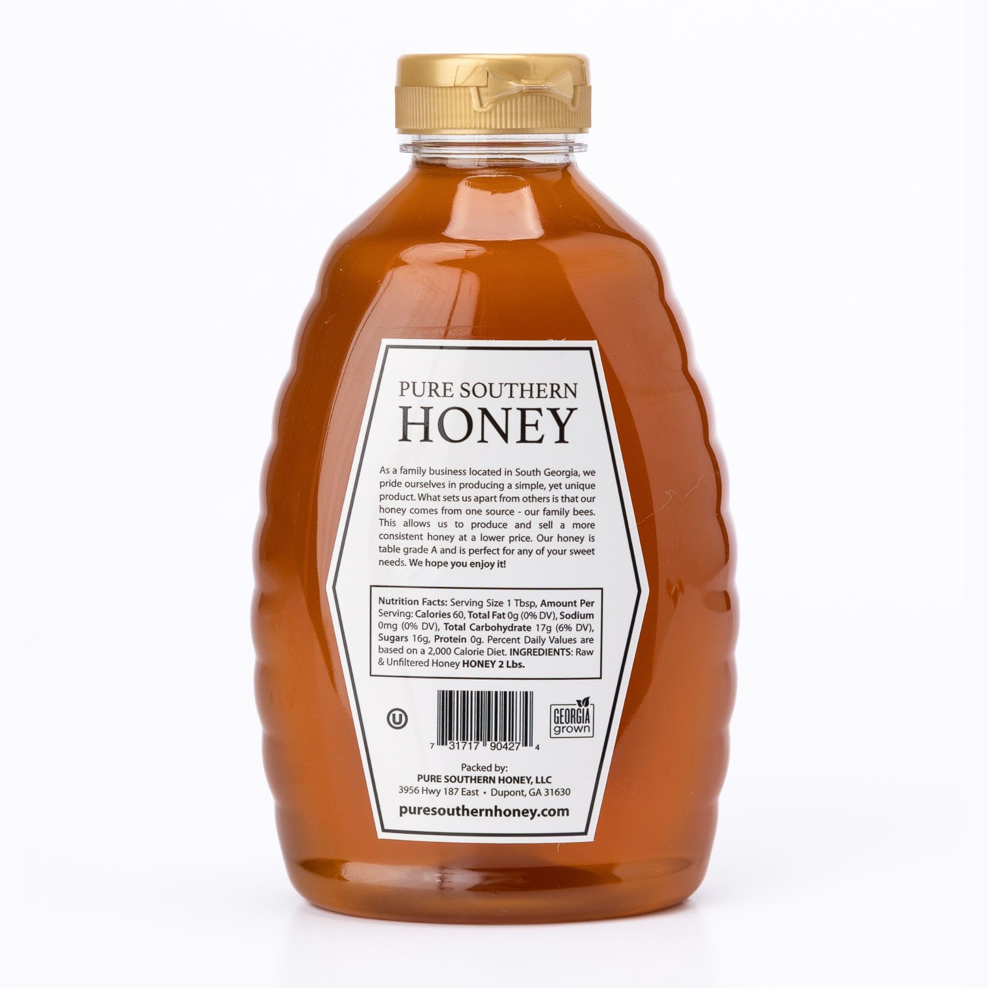 Pure Raw Unfiltered Honey - 2lb, Non-GMO, No Additives | Baking & Tea Sweetener