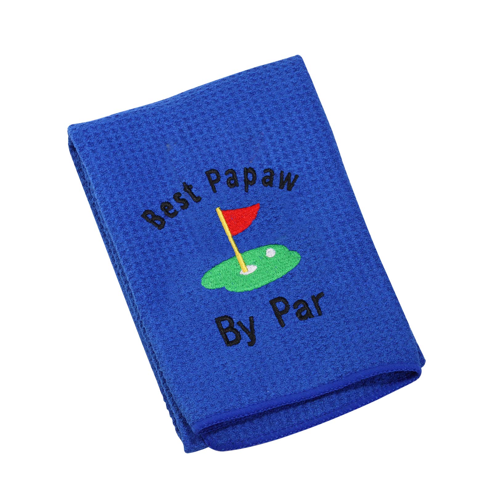 LEVLO Embroidered Golf Towel with Clip - Perfect Gift for Dad, Father's Day, Pops, Grampy, Papaw & Opa - Durable & Absorbent Golf Accessories for Men - Ideal for Golf Courses, Driving Range & Sports Events