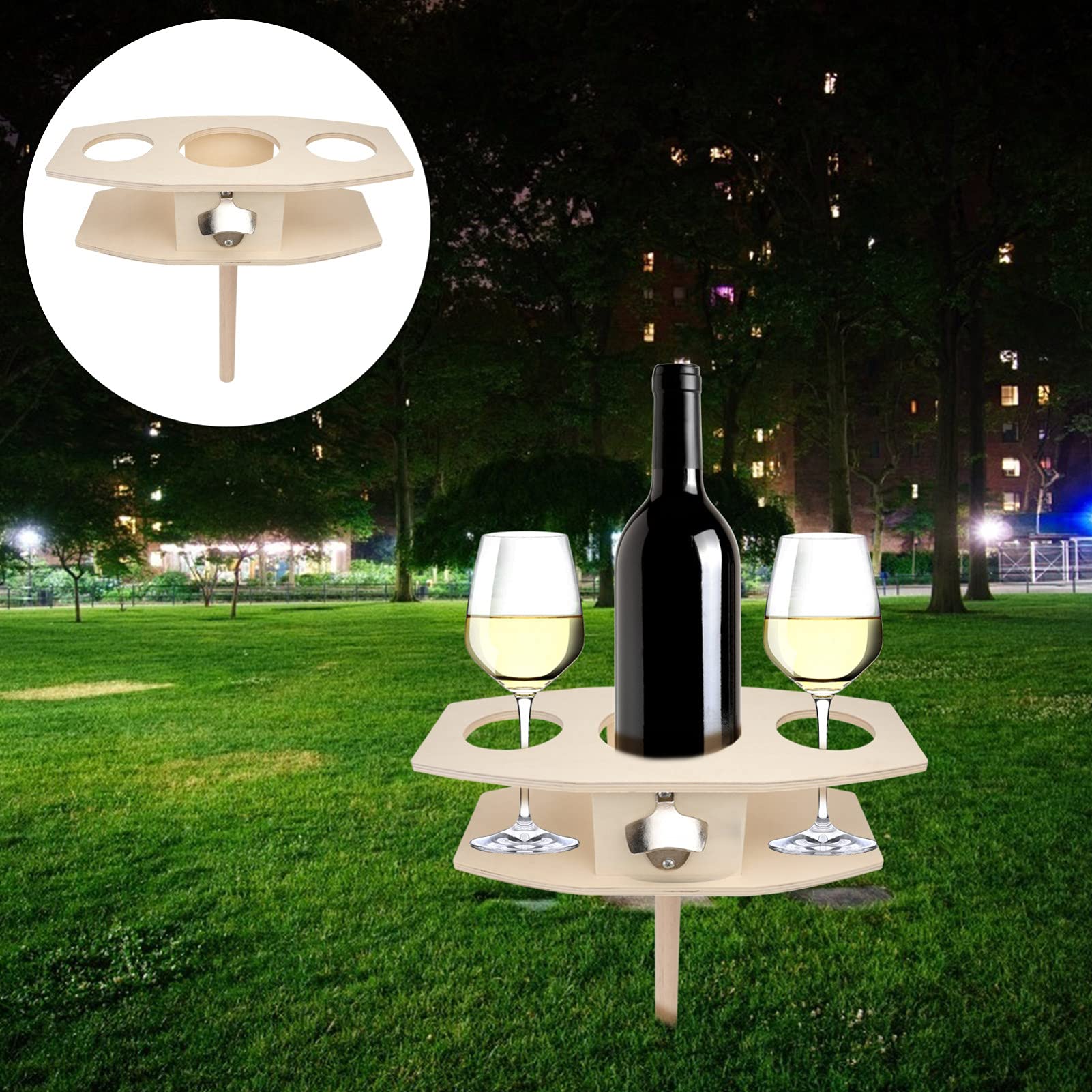 KESYOO 1pc Outdoor Wine & Cheese Board - Portable Camping Wine Holder, Beach Beverage Tray, Metal Picnic Accessories for Charcuterie, Beer & Drinks - Perfect for Backyard BBQs, Beach Parties & Picnics