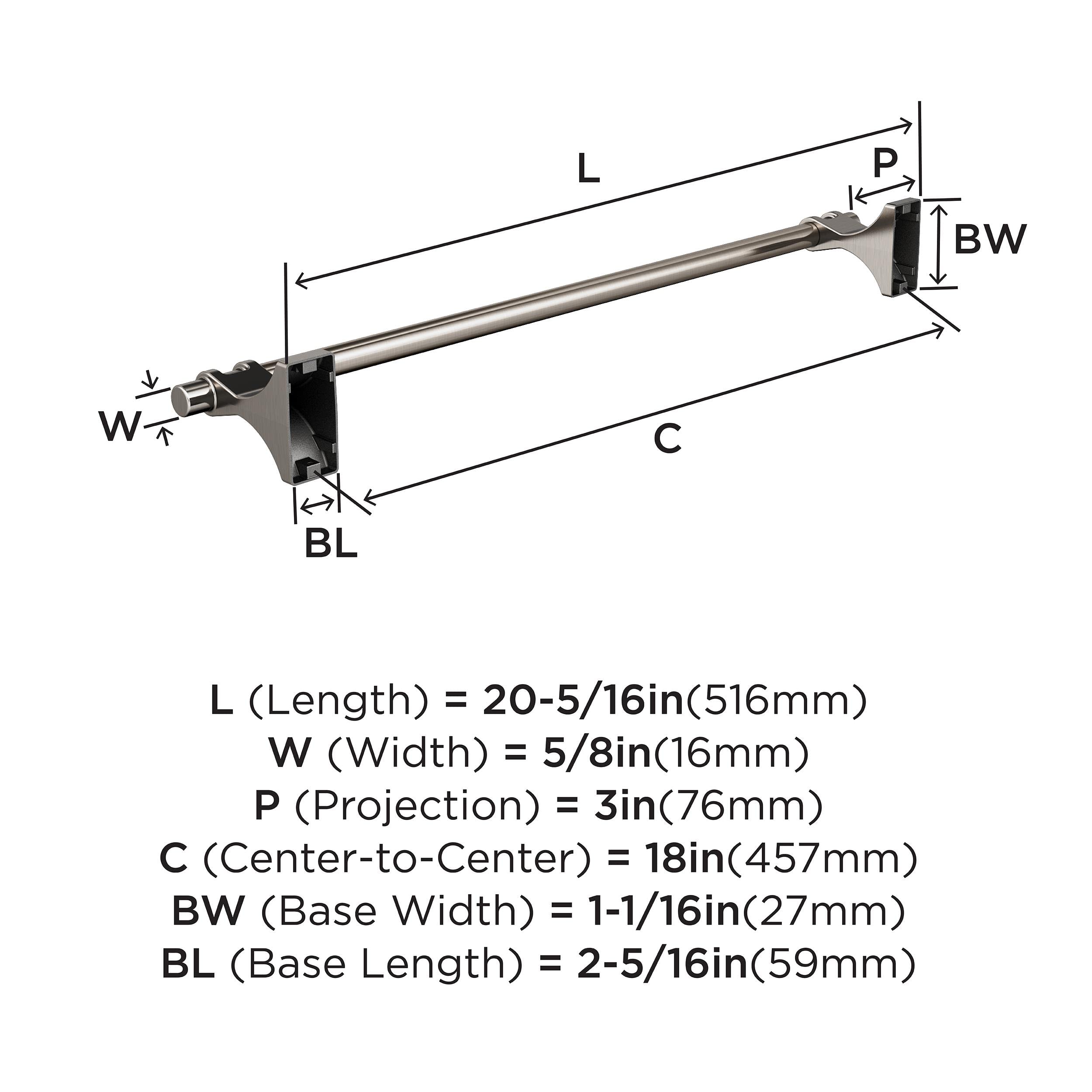 Amerock BH36053G10 Brushed Nickel 18-Inch Bathroom Towel Bar - Modern Davenport Design for Bathrooms & Powder Rooms | Durable Bath Hardware & Accessories for Spa-Like Experience