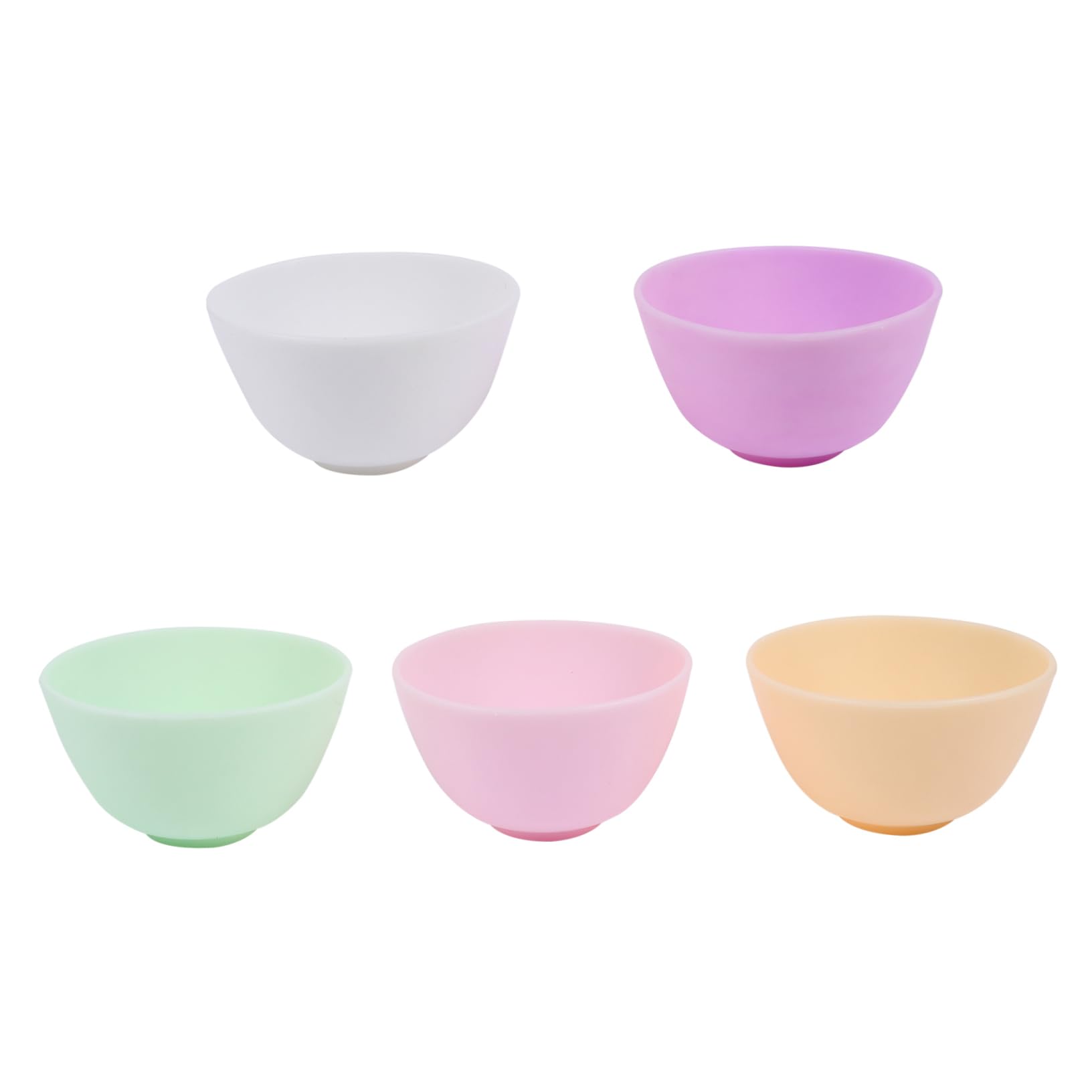 5pcs Silicone Mask Mixing Bowls for DIY Facial Clay Masks - Reusable Beauty Tools for Home Spa & Skincare - Perfect for Mixing Face Masks, Creams & Serums