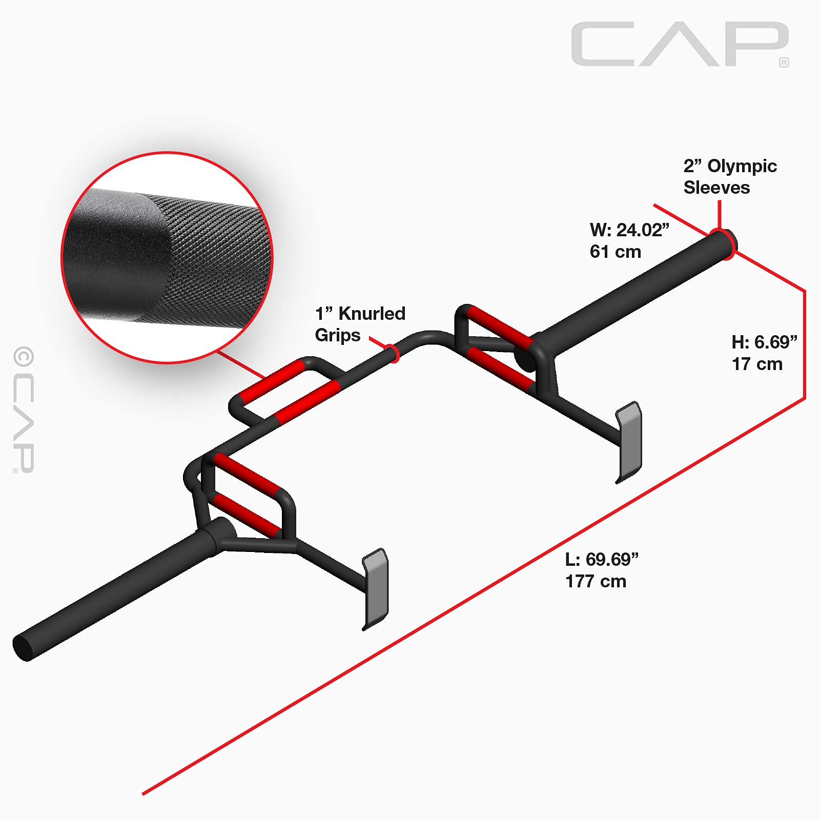 Olympic Cap Open Trap Bar - Heavy Duty Hex Bar for Deadlifts, Shrugs & Strength Training | Perfect for Home Gyms & CrossFit Workouts