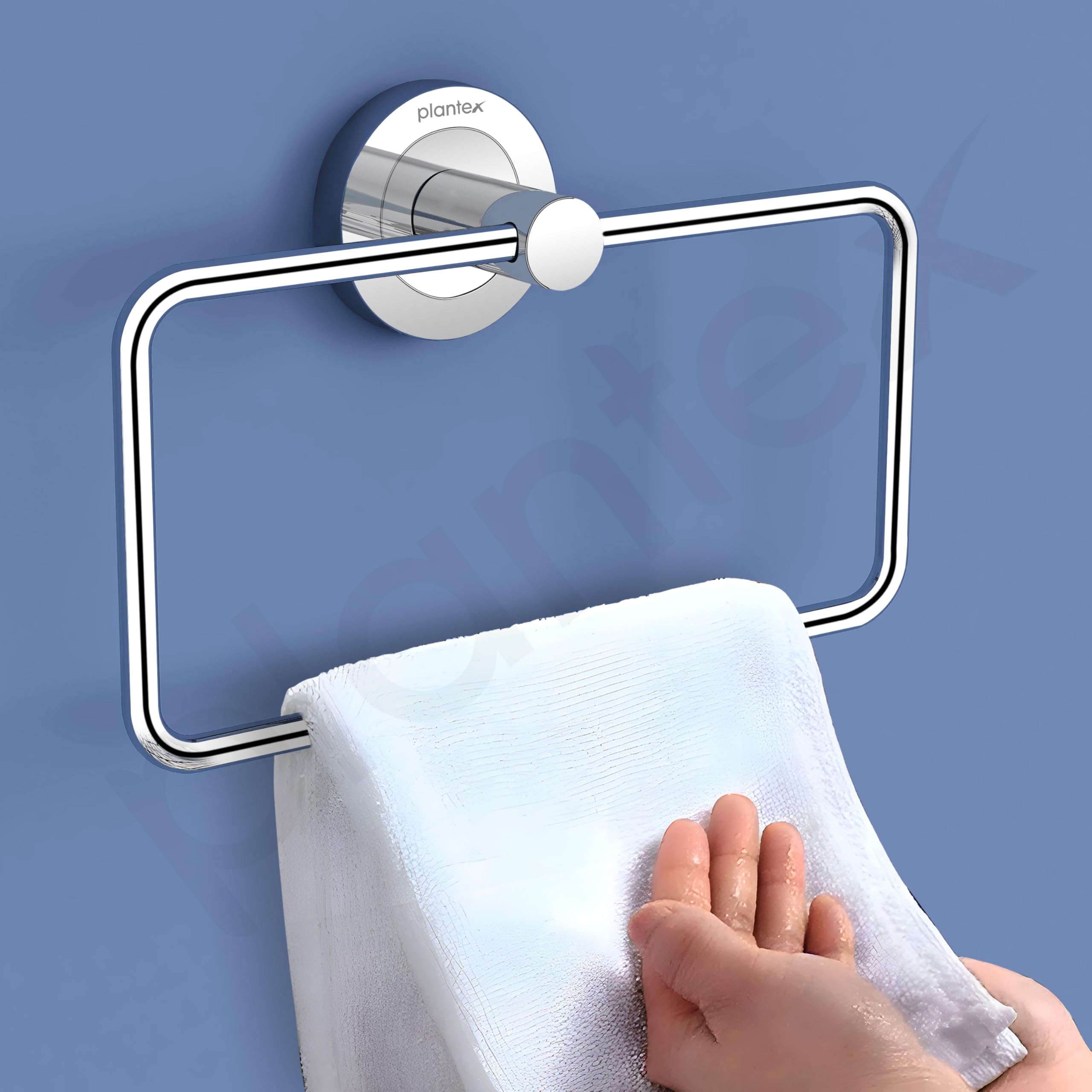 Stainless Steel Towel Ring Holder for Bathroom - Chrome Rectangular Towel Hanger for Wash Basin, Napkin Holder & Bathroom Accessories - Perfect for Kitchen, Spa, Hotel & Home Decor