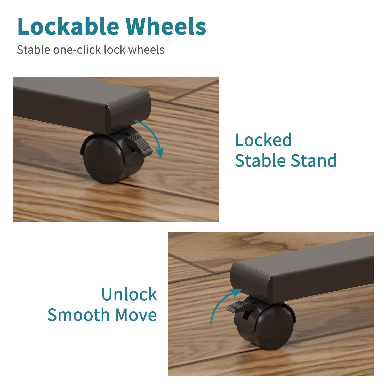 Adjustable Overbed Table with Wheels - Portable Rolling Laptop Tray & Bedside Desk Cart for Hospital, Home, or Office Use - Ideal for Working, Eating, Reading in Bed or Recovering Patients