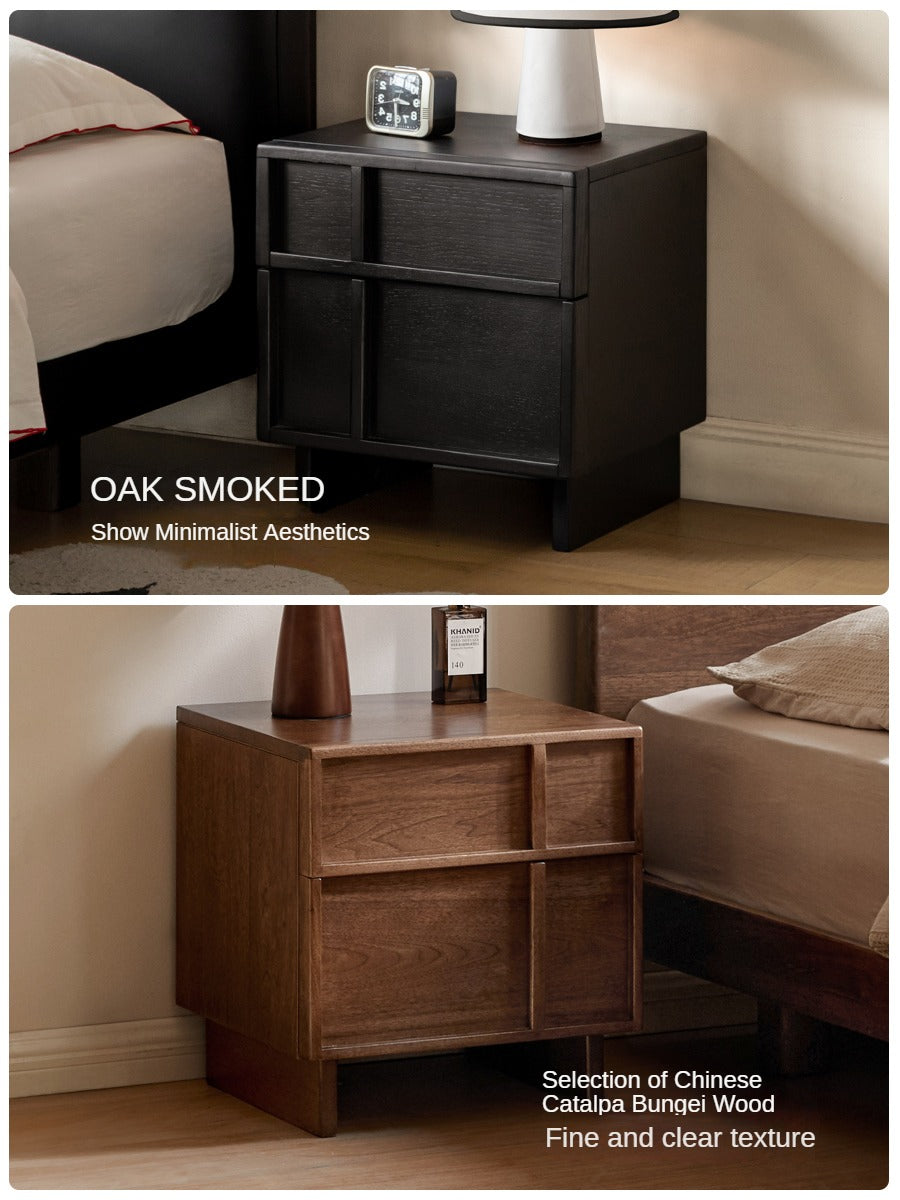 Solid Black Walnut Wood Nightstand with Drawer - Caluswood Bedside Table for Bedroom Storage | Perfect for Small Spaces, Apartment Living & Modern Home Decor