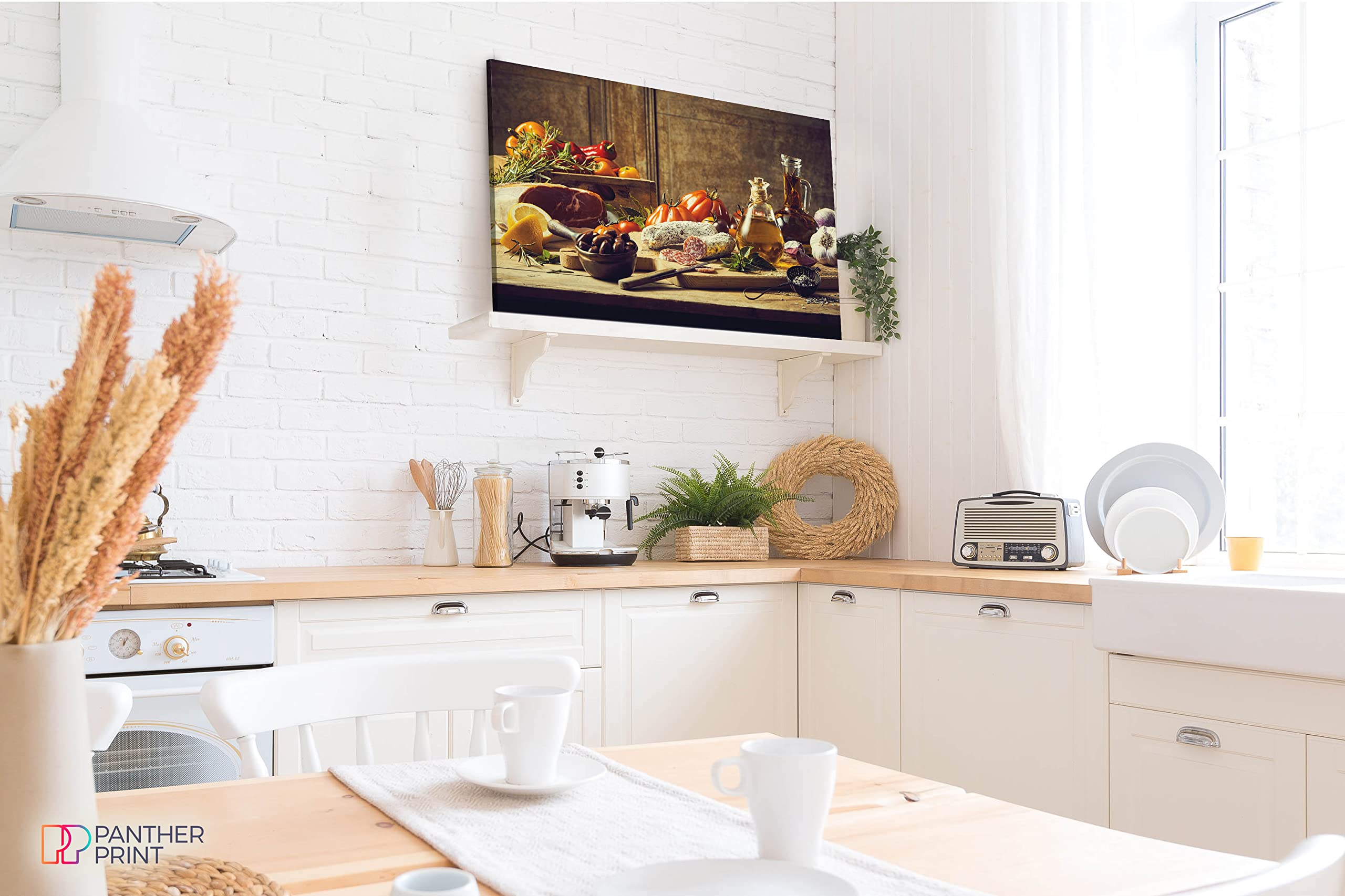 Modern Kitchen Decor Wall Art - Still Life Canvas Print for Home Decor (24x16 Inches) - Perfect for Dining Room, Living Room & Office Wall Decoration