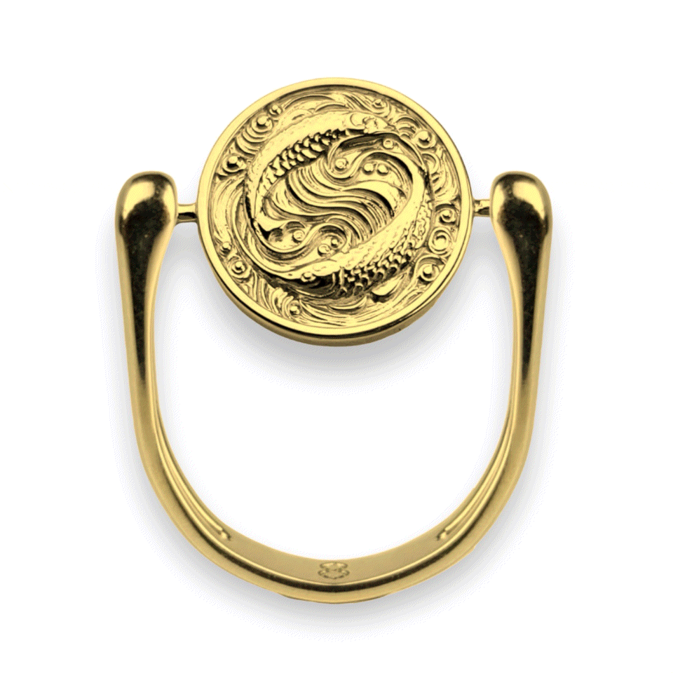 Luxury Gold Zodiac Fidget Ring for Anxiety Relief - 12 Astrology Sign Spinner Ring for Stress Relief & Focus - Perfect for ADHD, Meditation & Office Work