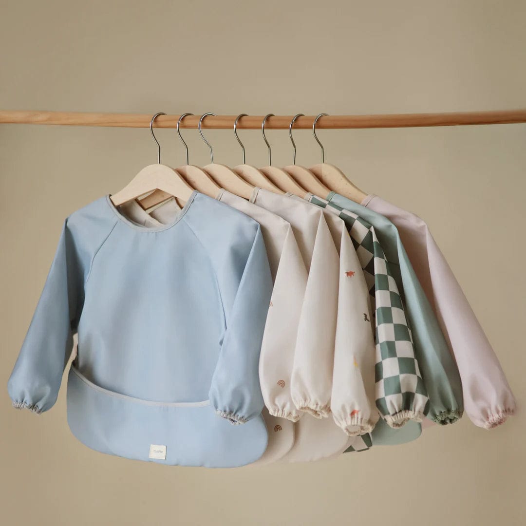 Mushie Long Sleeve Baby Bib - Soft Organic Cotton Drool Bibs for Infants & Toddlers - Perfect for Feeding, Teething, and Messy Playtime