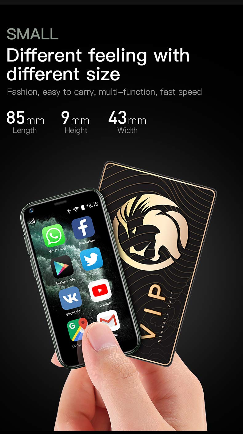 XS11 Unlocked Mini Smartphone - 3G WCDMA Android Mobile with 2.5'' Touch Screen, 1GB RAM, 8GB ROM, Dual SIM, WiFi, Bluetooth & Hotspot - Ultra Thin Pocket Cellphone (White) | Perfect for Travel, Business & Everyday Use