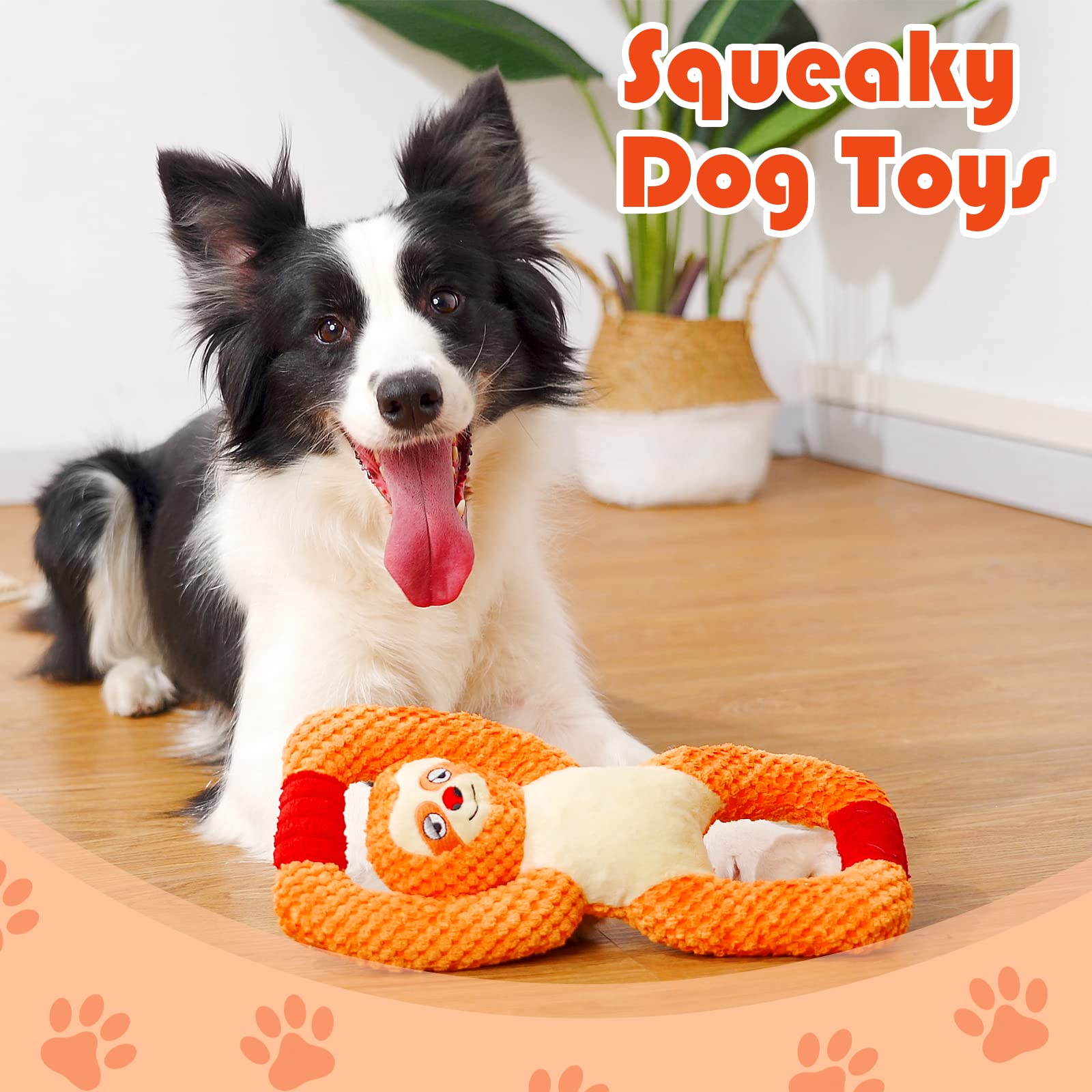 Durable Squeaky Dog Toys for Small, Medium & Large Dogs - Interactive Plush Puppy Toys with Crinkle Paper, Perfect for Training Rewards & Daily Playtime | Fun Chewing & Fetch Games for Pets