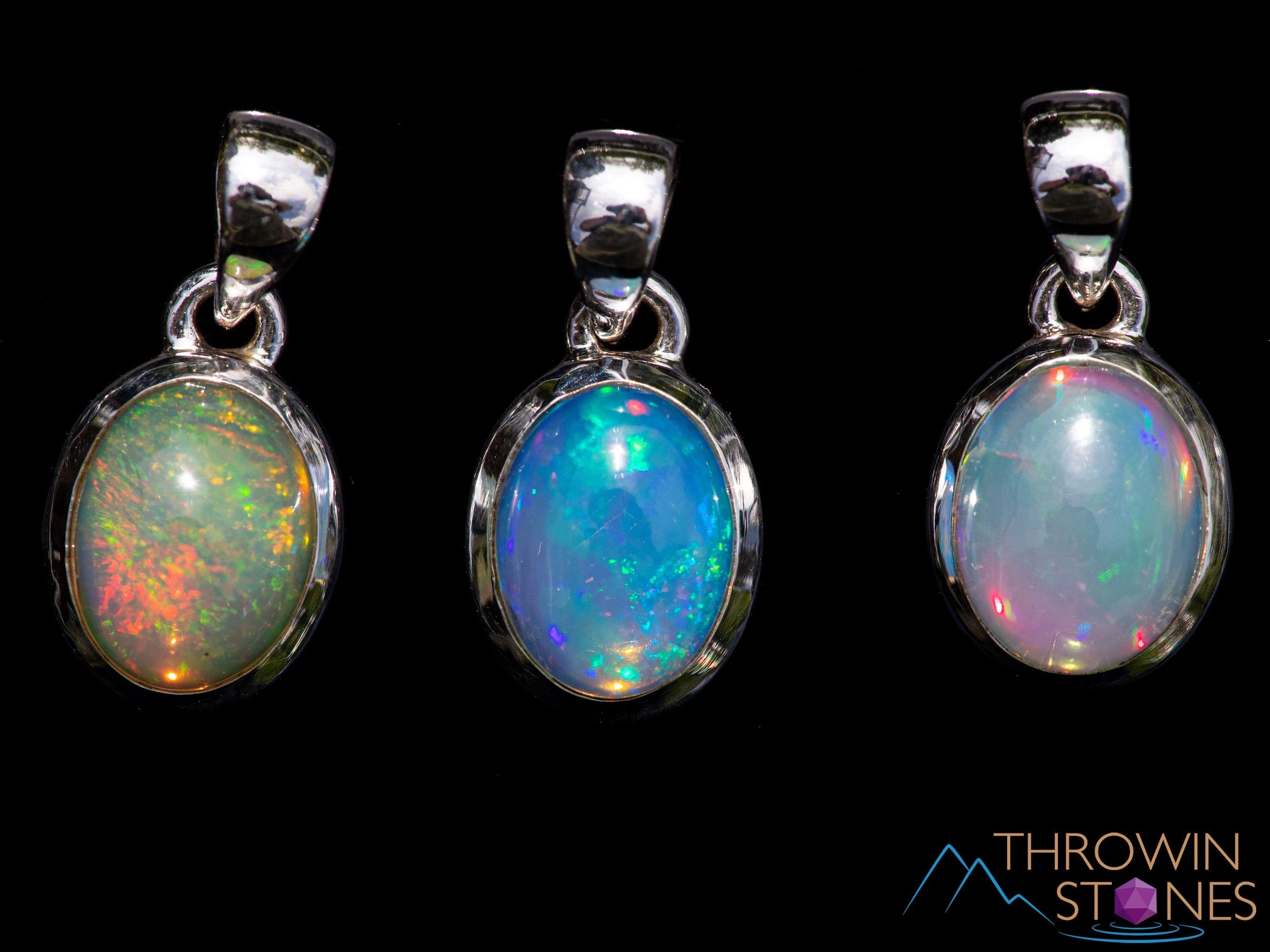 Opal Pendant Necklace - Sterling Silver Oval Extra Small Birthstone Jewelry with Welo Opal Cabochon | Perfect Gift for Birthday, Anniversary & Special Occasions