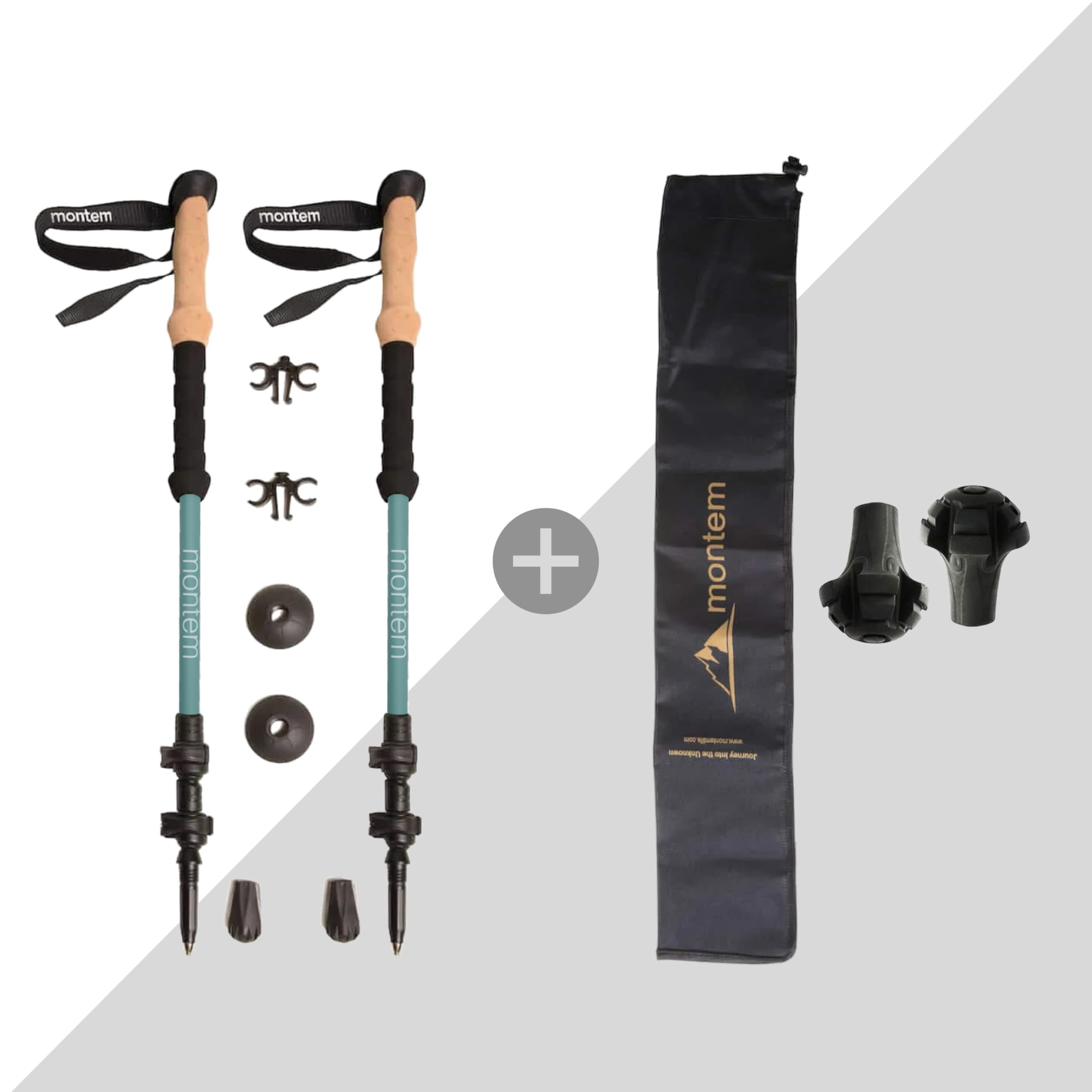 Montem Ultra Light 100% Carbon Fiber Trekking Poles - Pair of 2 | Quick Lock, Foldable & Weather-Resistant Hiking Sticks for Men & Women | Perfect for Mountain Climbing, Backpacking & Outdoor Adventures
