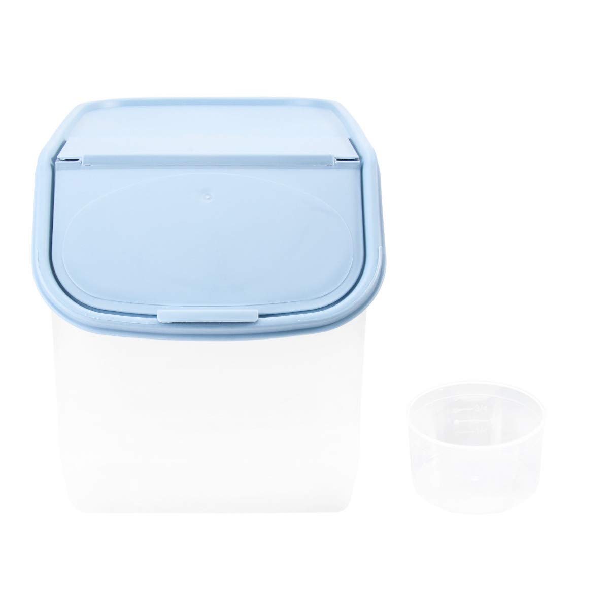 Cabilock Large Plastic Rice Storage Container with Dispenser - 10L Food Grain Holder for Rice, Flour, Cereal, Bread - Airtight Pantry Organizer for Kitchen, Home, Office (Blue) - Perfect for Meal Prep, Bulk Food Storage & Space Saving